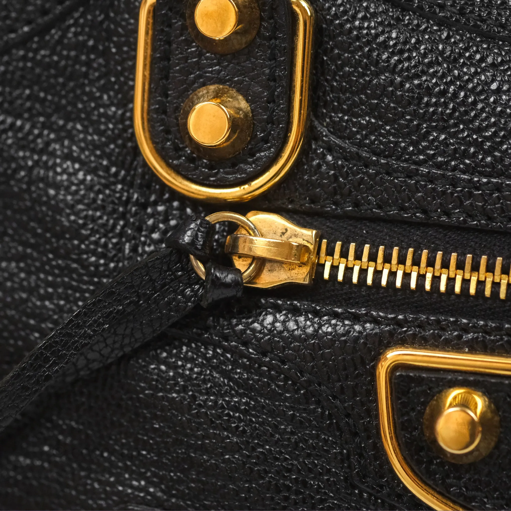Balenciaga Classic Mini City Bag Black Grained Calfskin Gold Hardware