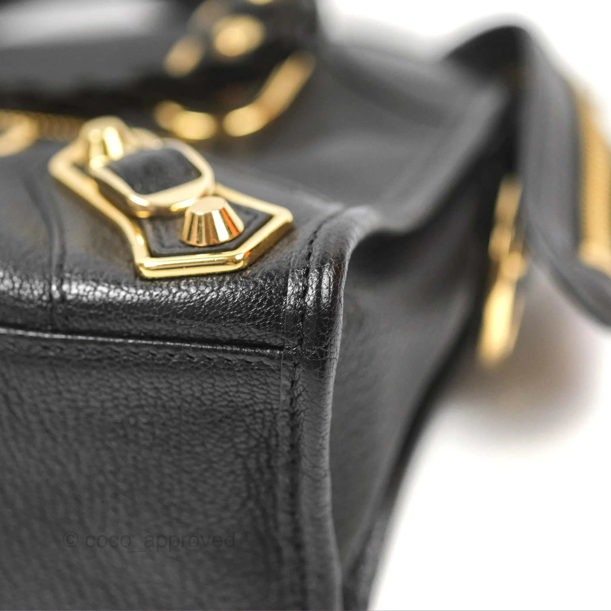 Balenciaga Classic Mini City Bag Black Grained Calfskin Gold Hardware