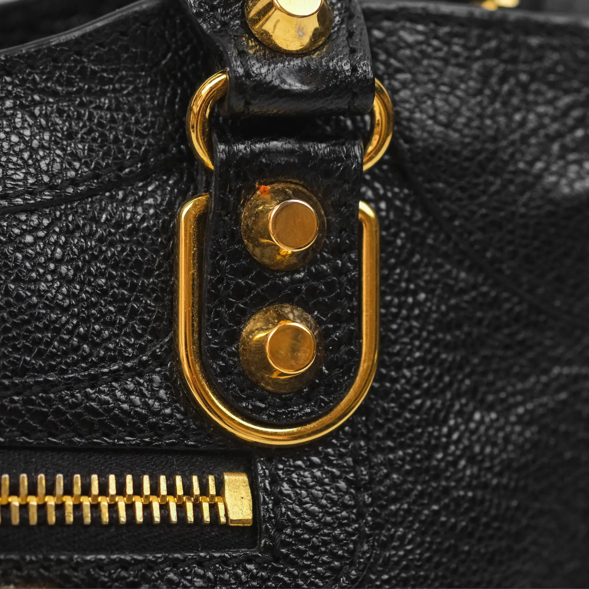 Balenciaga Classic Mini City Bag Black Grained Calfskin Gold Hardware