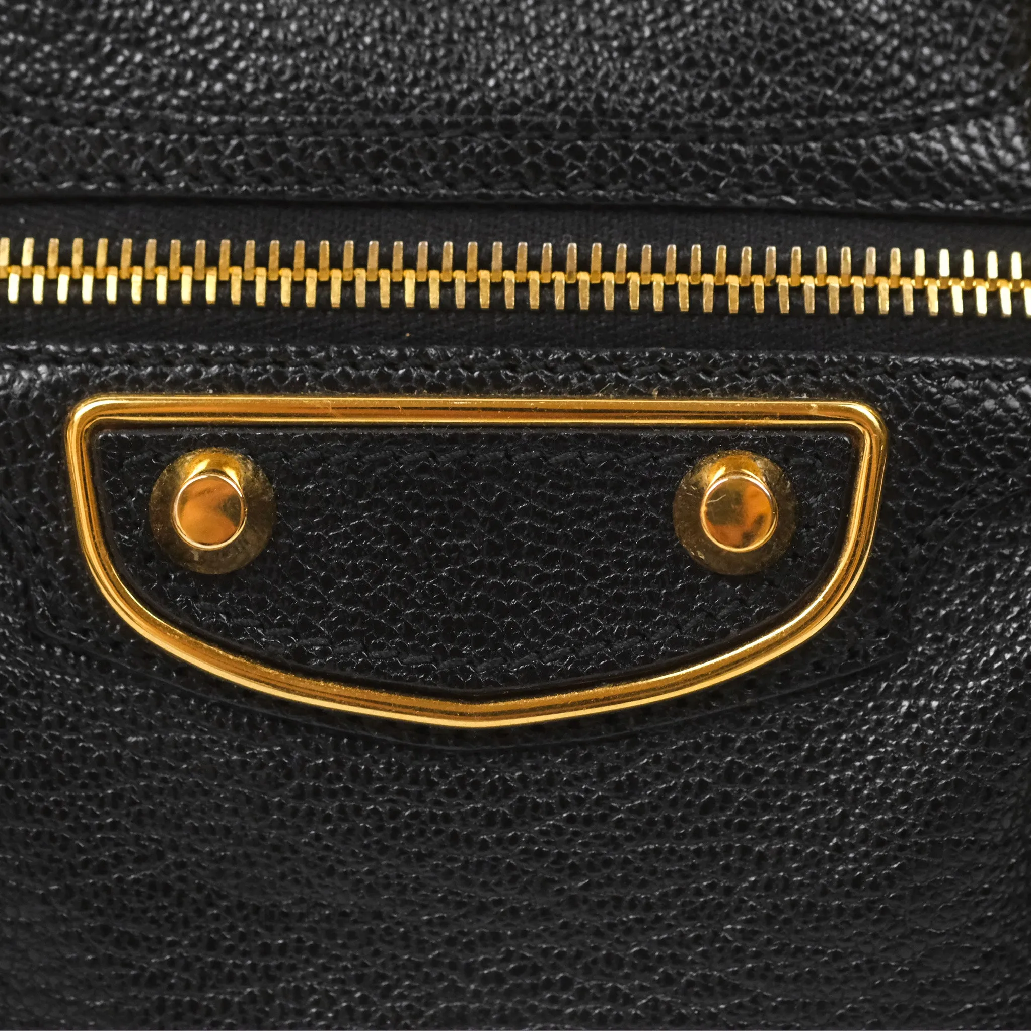 Balenciaga Classic Mini City Bag Black Grained Calfskin Gold Hardware