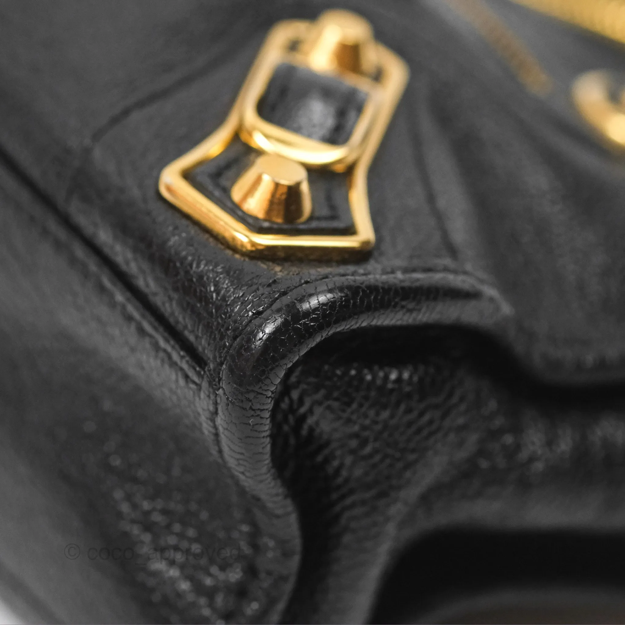 Balenciaga Classic Mini City Bag Black Grained Calfskin Gold Hardware