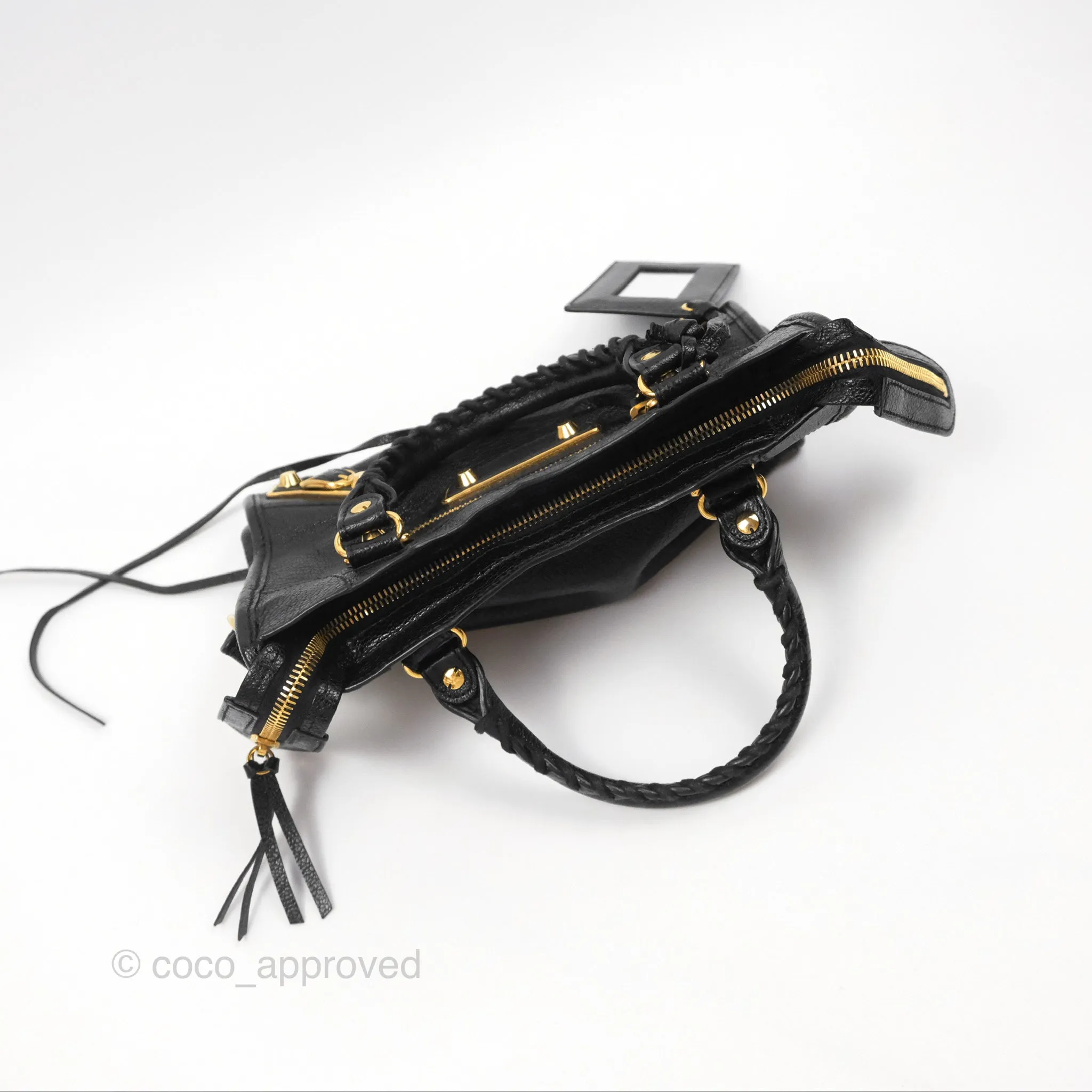 Balenciaga Classic Mini City Bag Black Grained Calfskin Gold Hardware