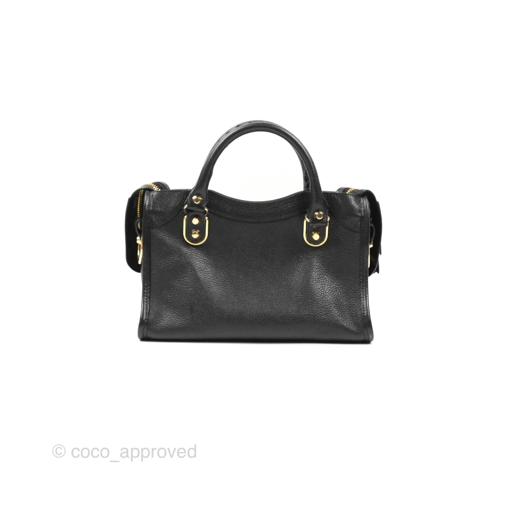 Balenciaga Classic Mini City Bag Black Grained Calfskin Gold Hardware