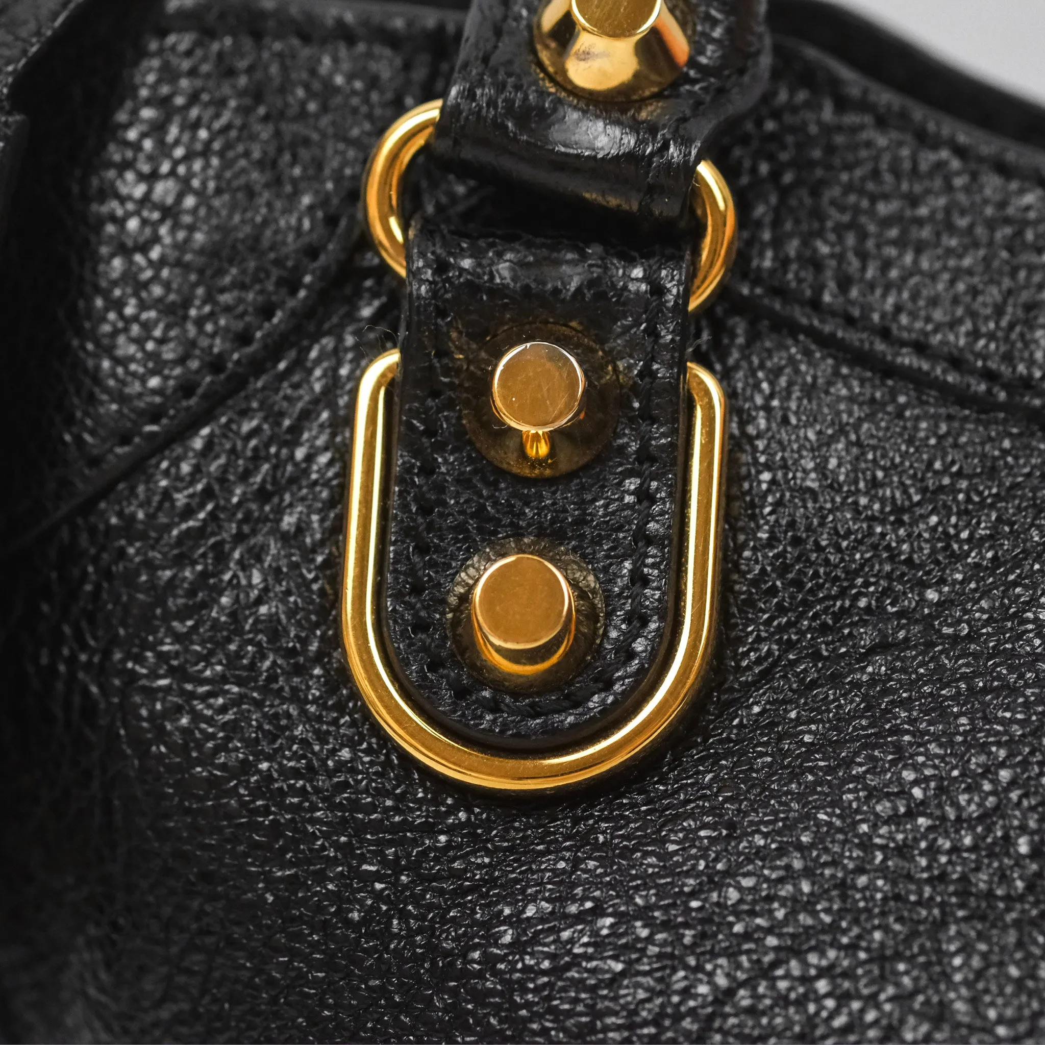 Balenciaga Classic Mini City Bag Black Grained Calfskin Gold Hardware