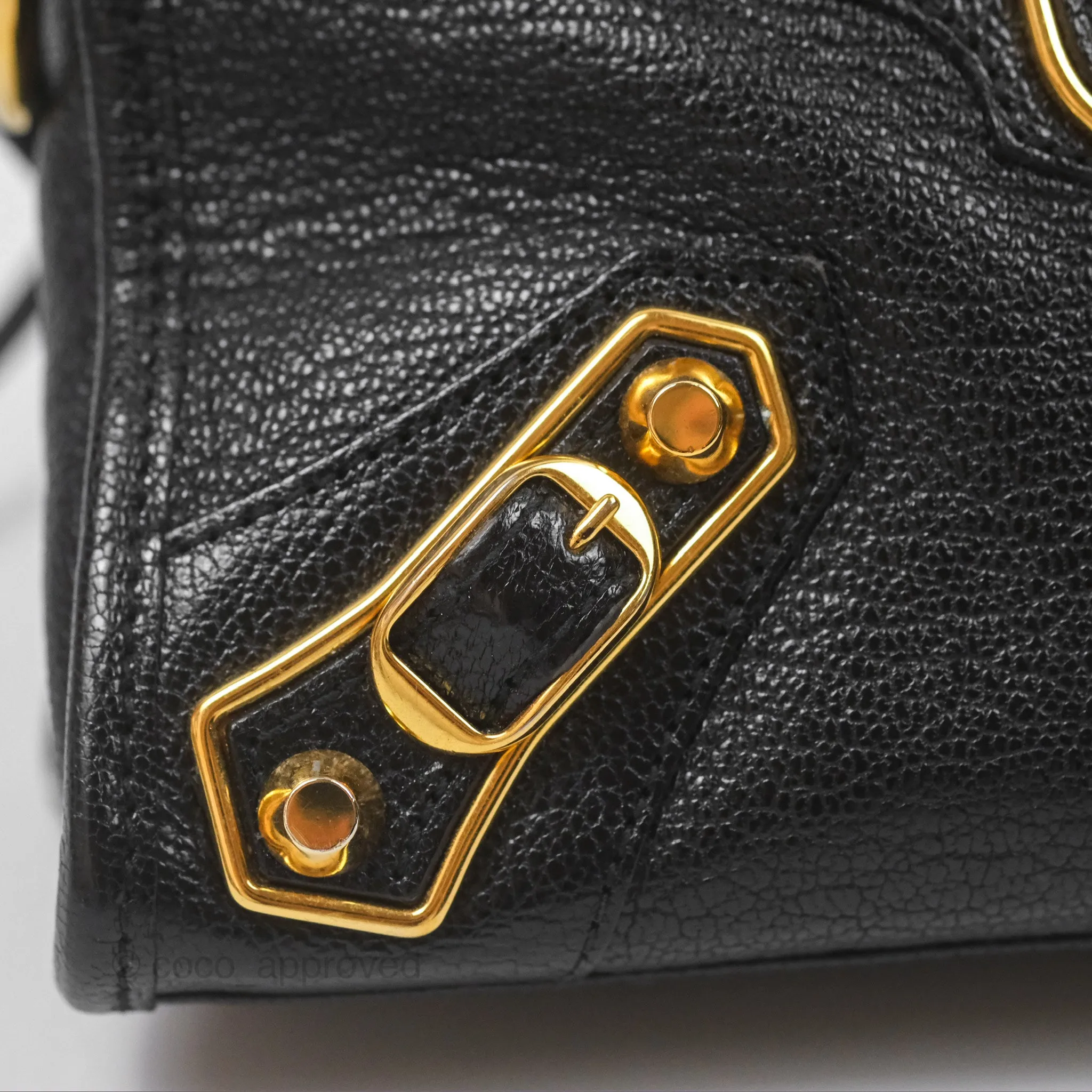 Balenciaga Classic Mini City Bag Black Grained Calfskin Gold Hardware