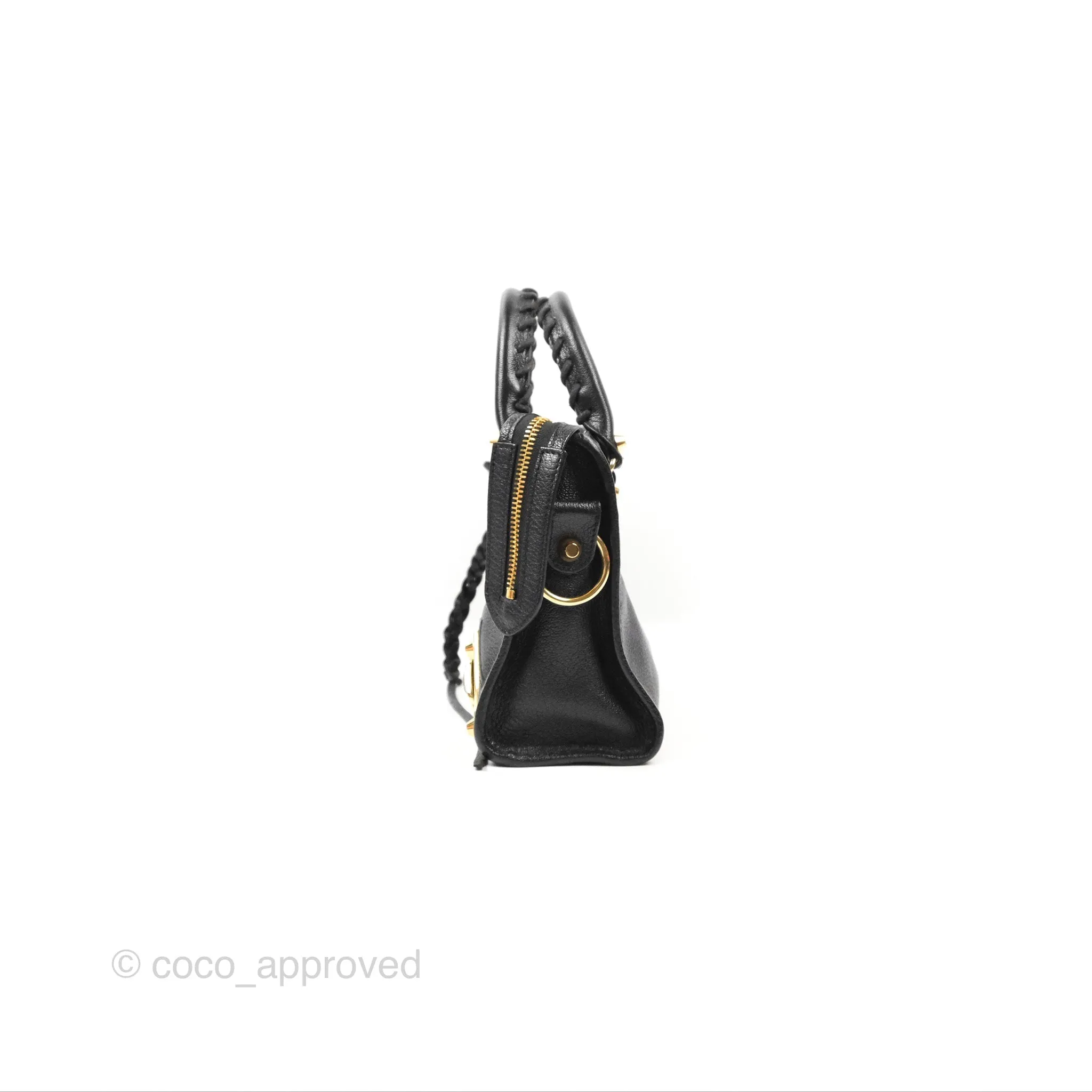 Balenciaga Classic Mini City Bag Black Grained Calfskin Gold Hardware