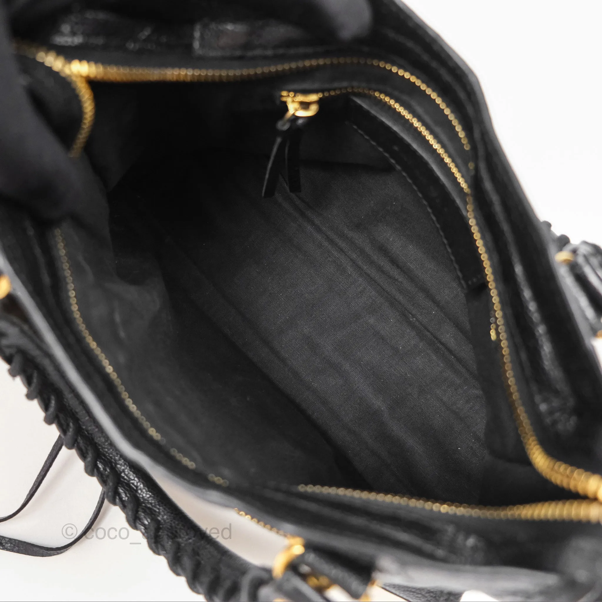 Balenciaga Classic Mini City Bag Black Grained Calfskin Gold Hardware