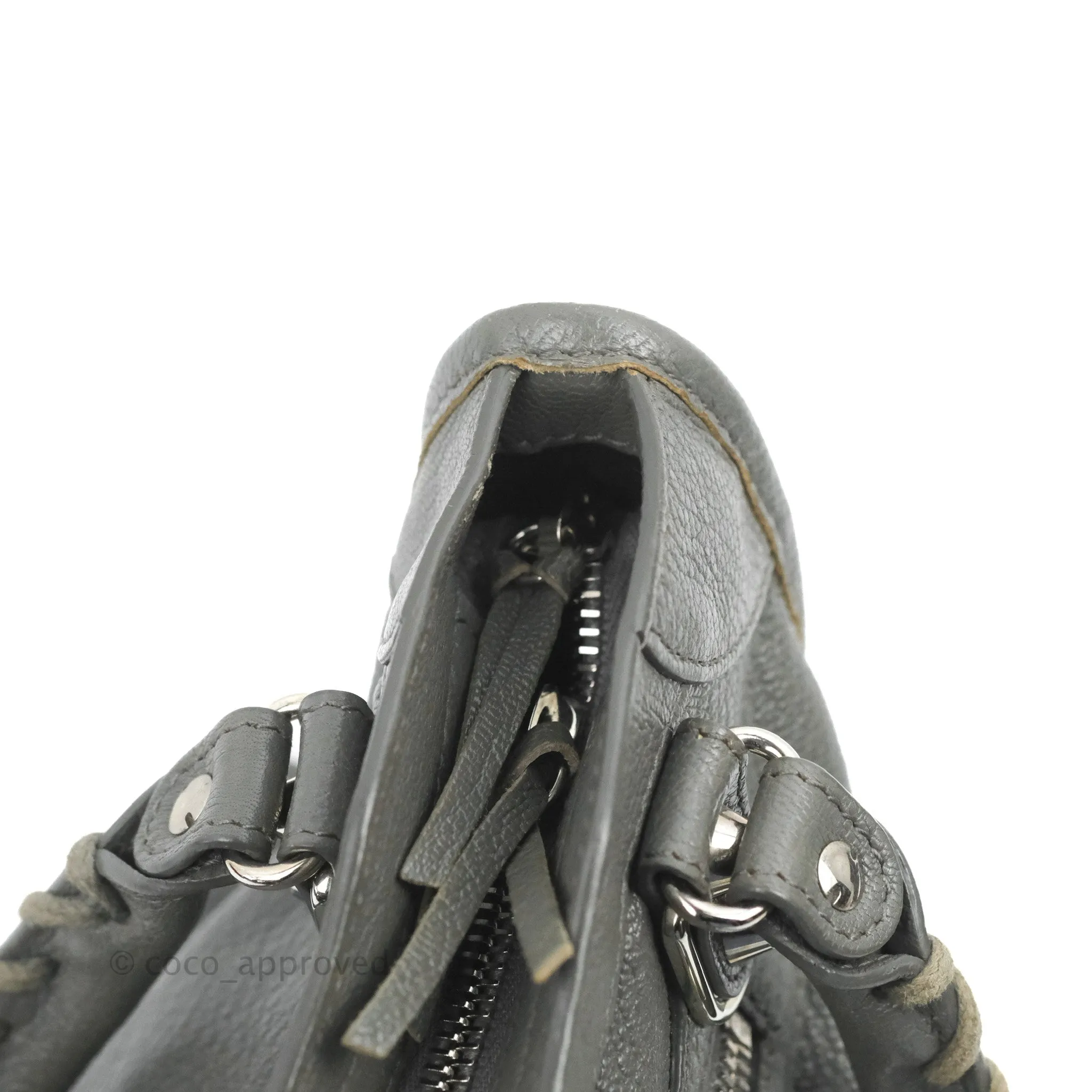 Balenciaga Classic Mini City Bag Grey Aged Calfskin Silver Hardware