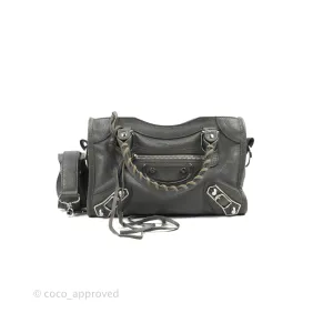 Balenciaga Classic Mini City Bag Grey Aged Calfskin Silver Hardware
