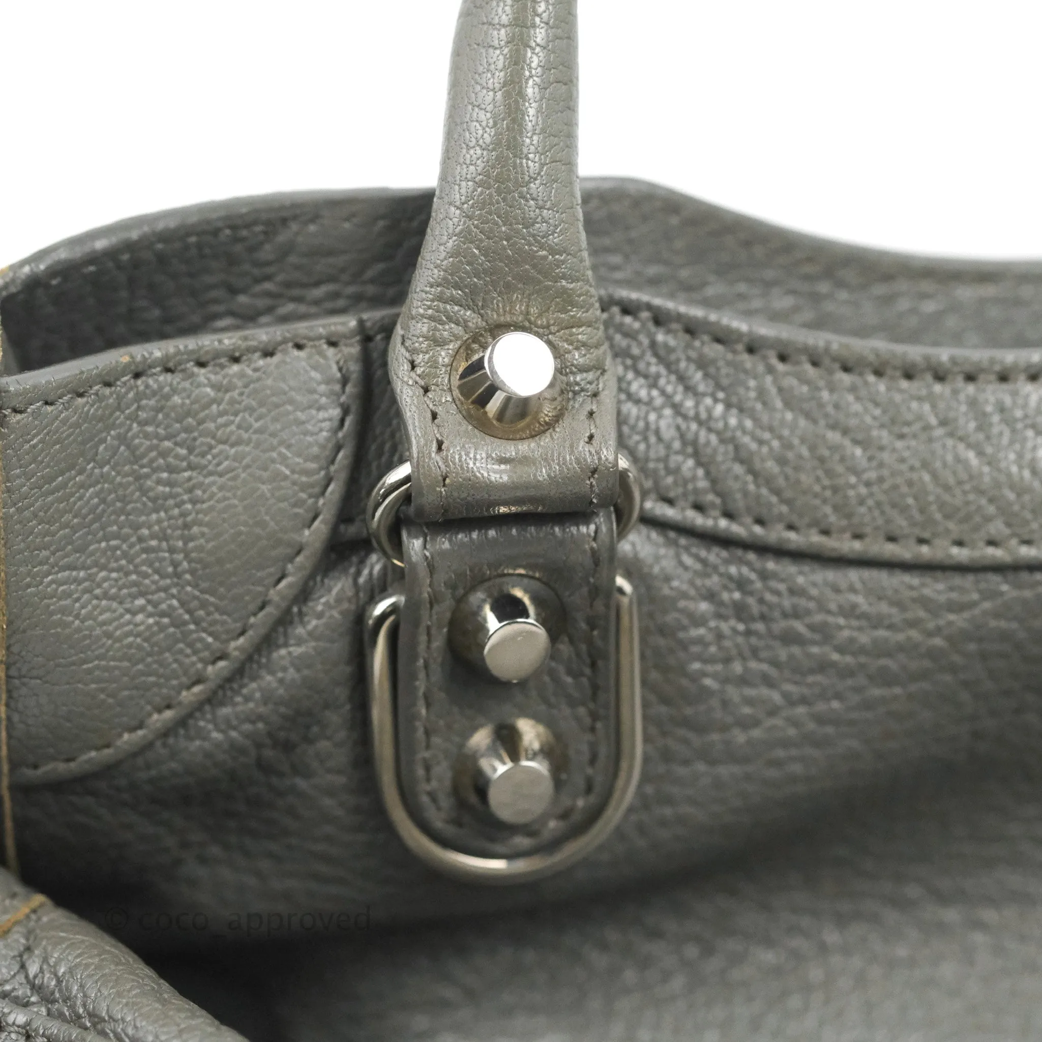 Balenciaga Classic Mini City Bag Grey Aged Calfskin Silver Hardware
