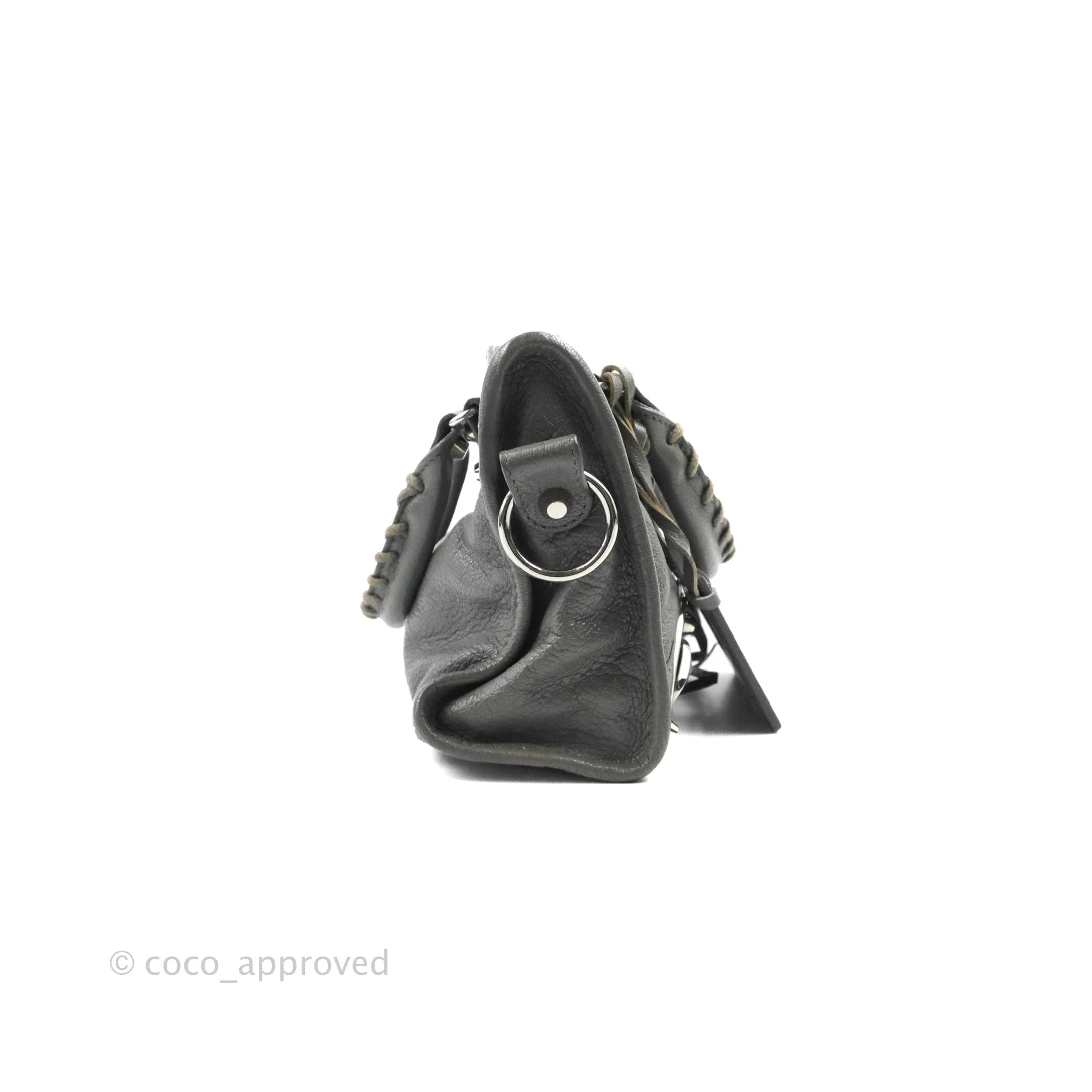 Balenciaga Classic Mini City Bag Grey Aged Calfskin Silver Hardware