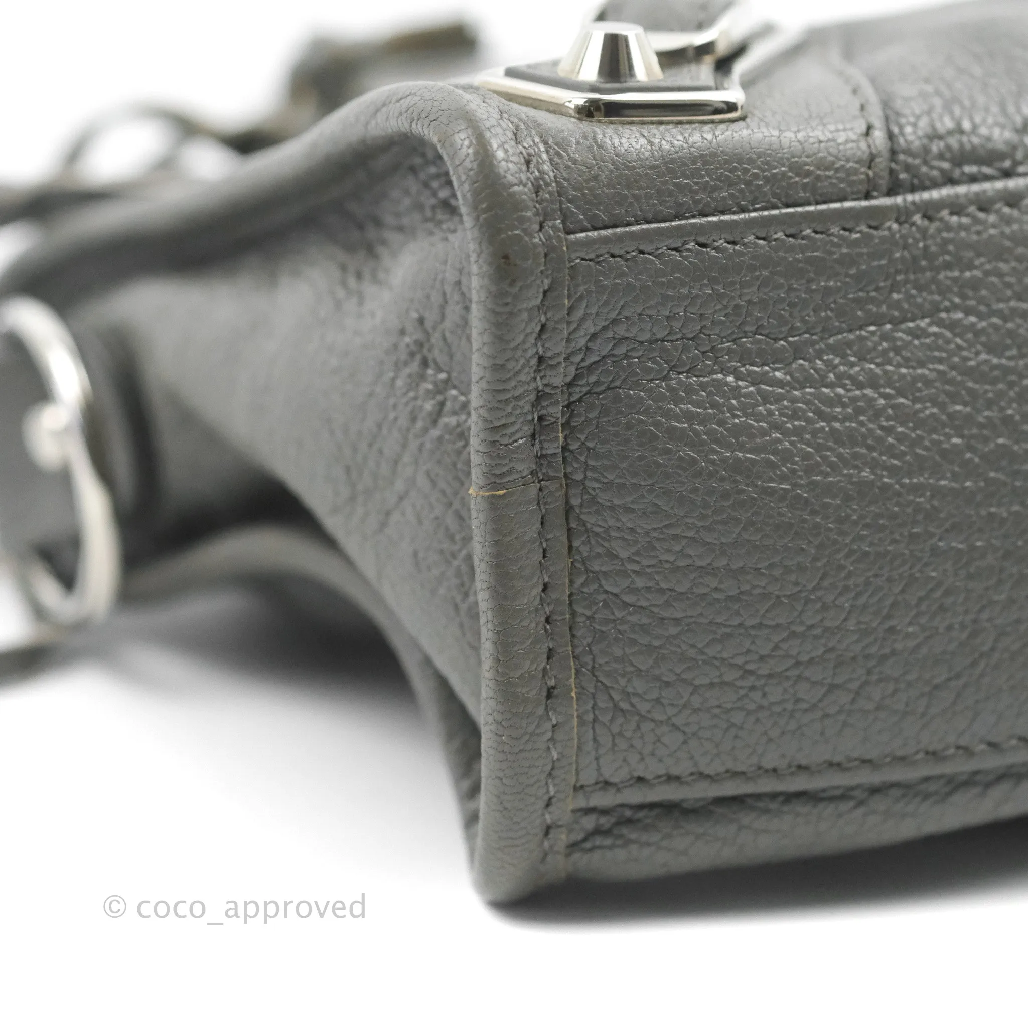 Balenciaga Classic Mini City Bag Grey Aged Calfskin Silver Hardware