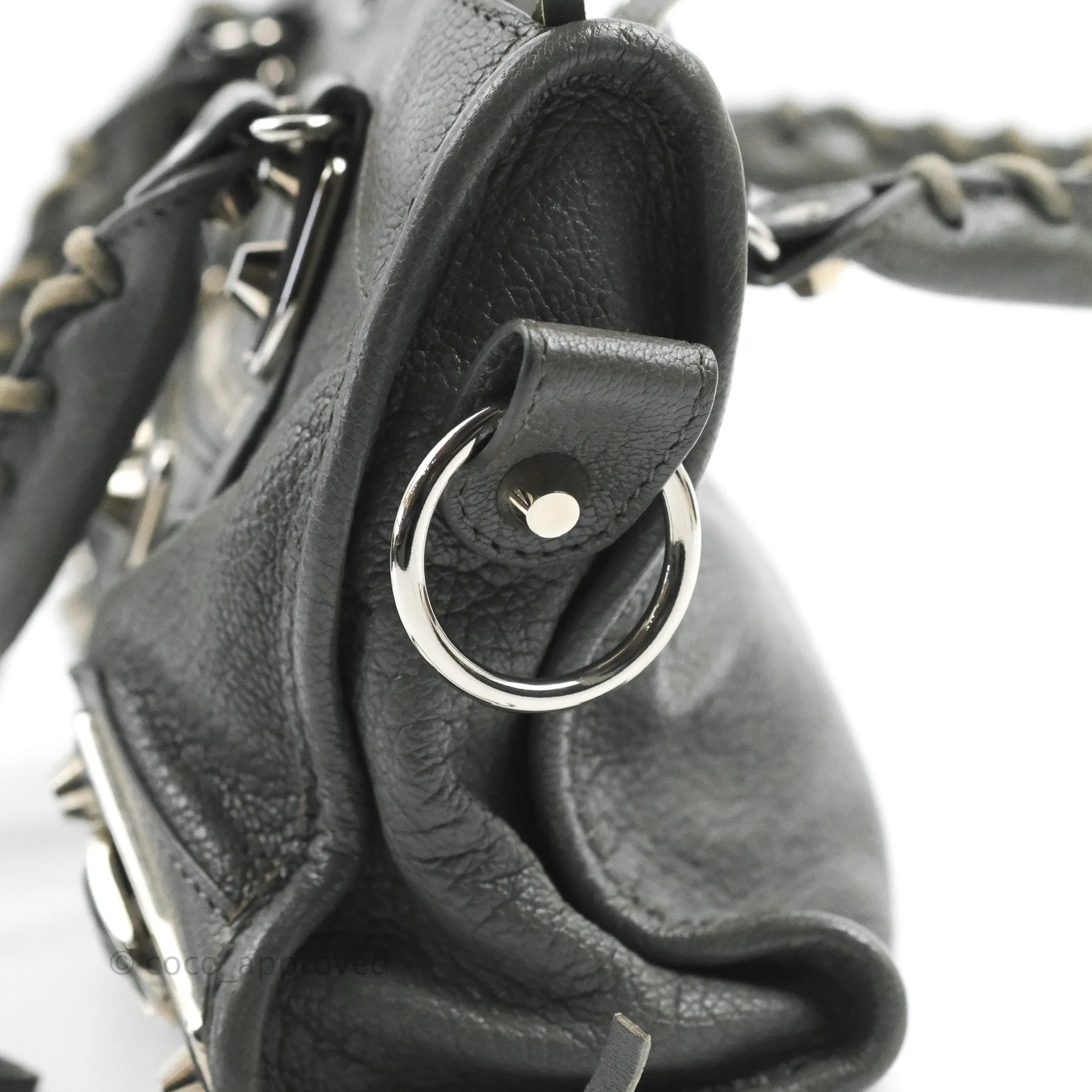 Balenciaga Classic Mini City Bag Grey Aged Calfskin Silver Hardware