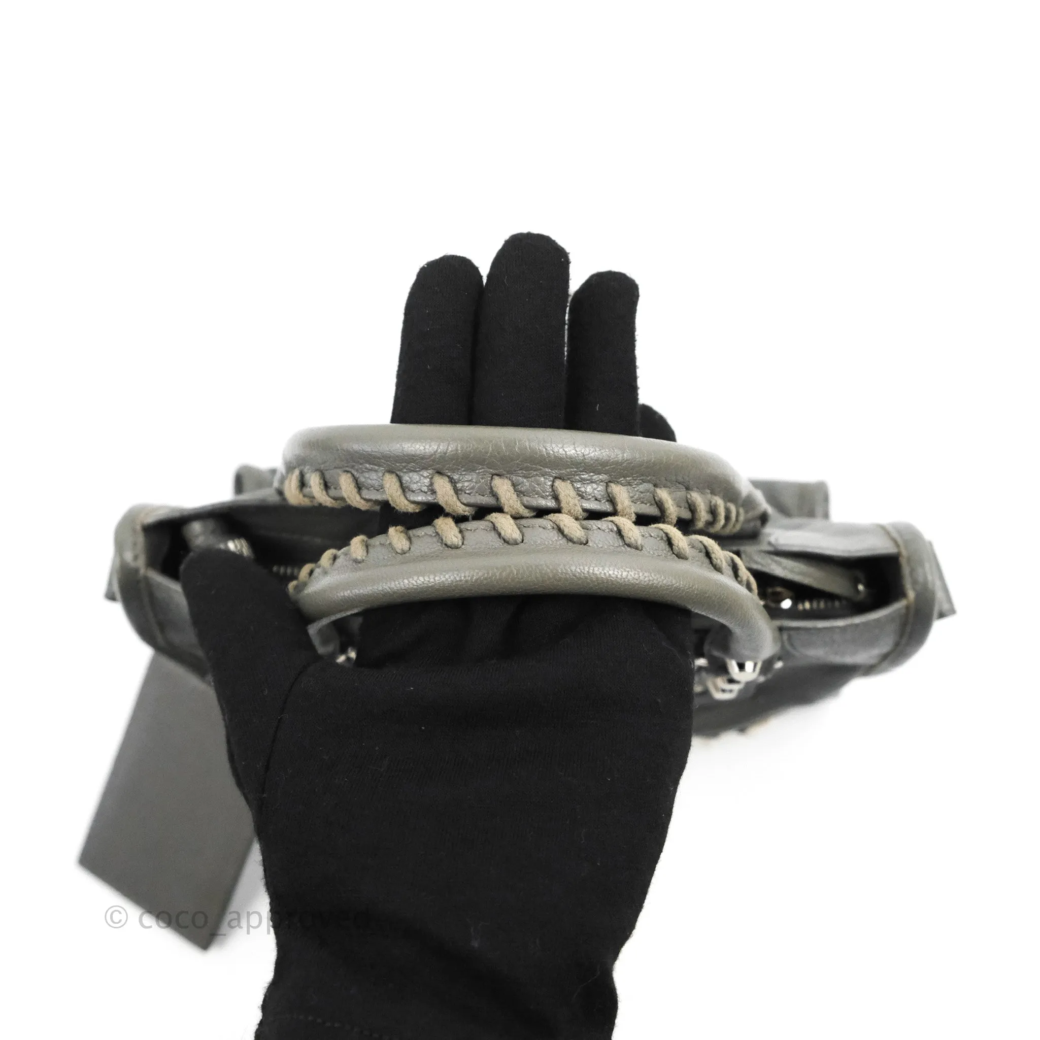 Balenciaga Classic Mini City Bag Grey Aged Calfskin Silver Hardware
