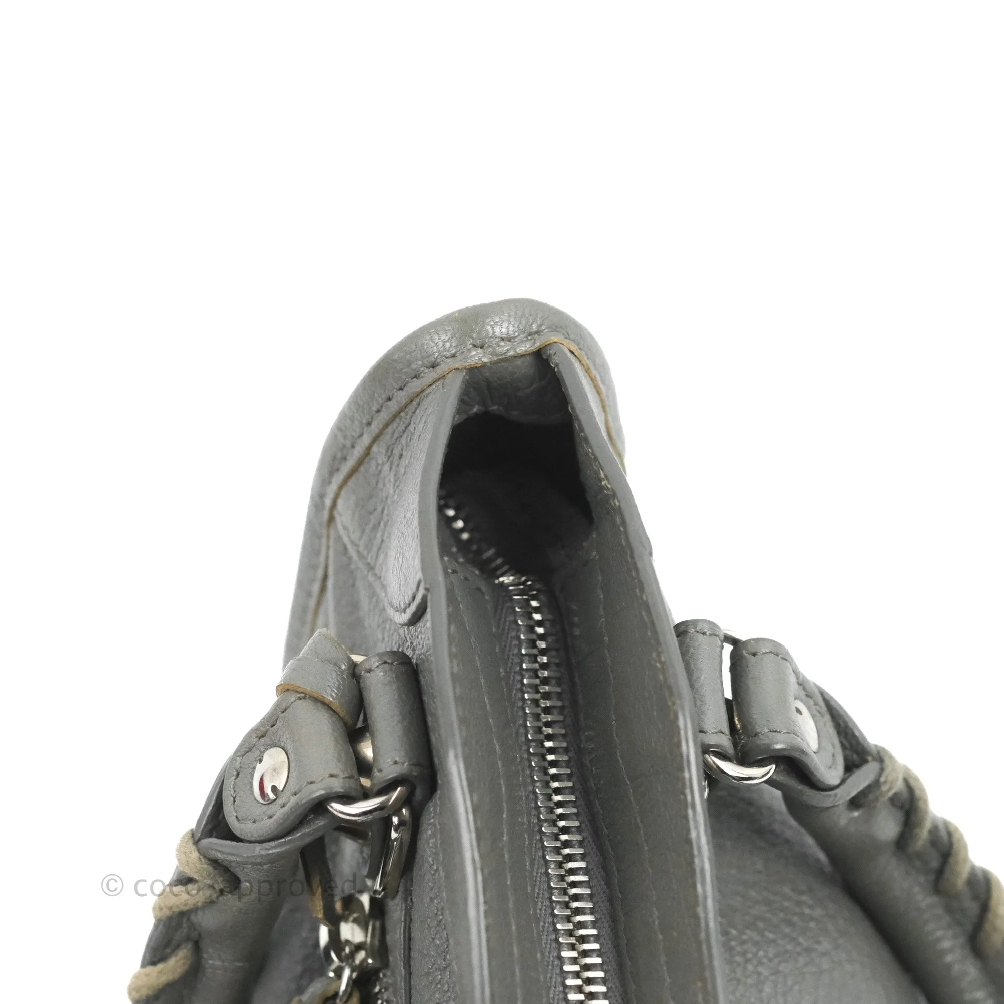 Balenciaga Classic Mini City Bag Grey Aged Calfskin Silver Hardware