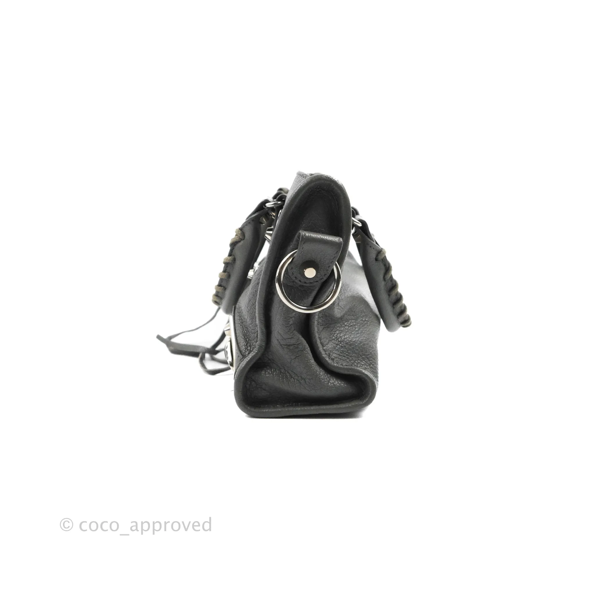 Balenciaga Classic Mini City Bag Grey Aged Calfskin Silver Hardware