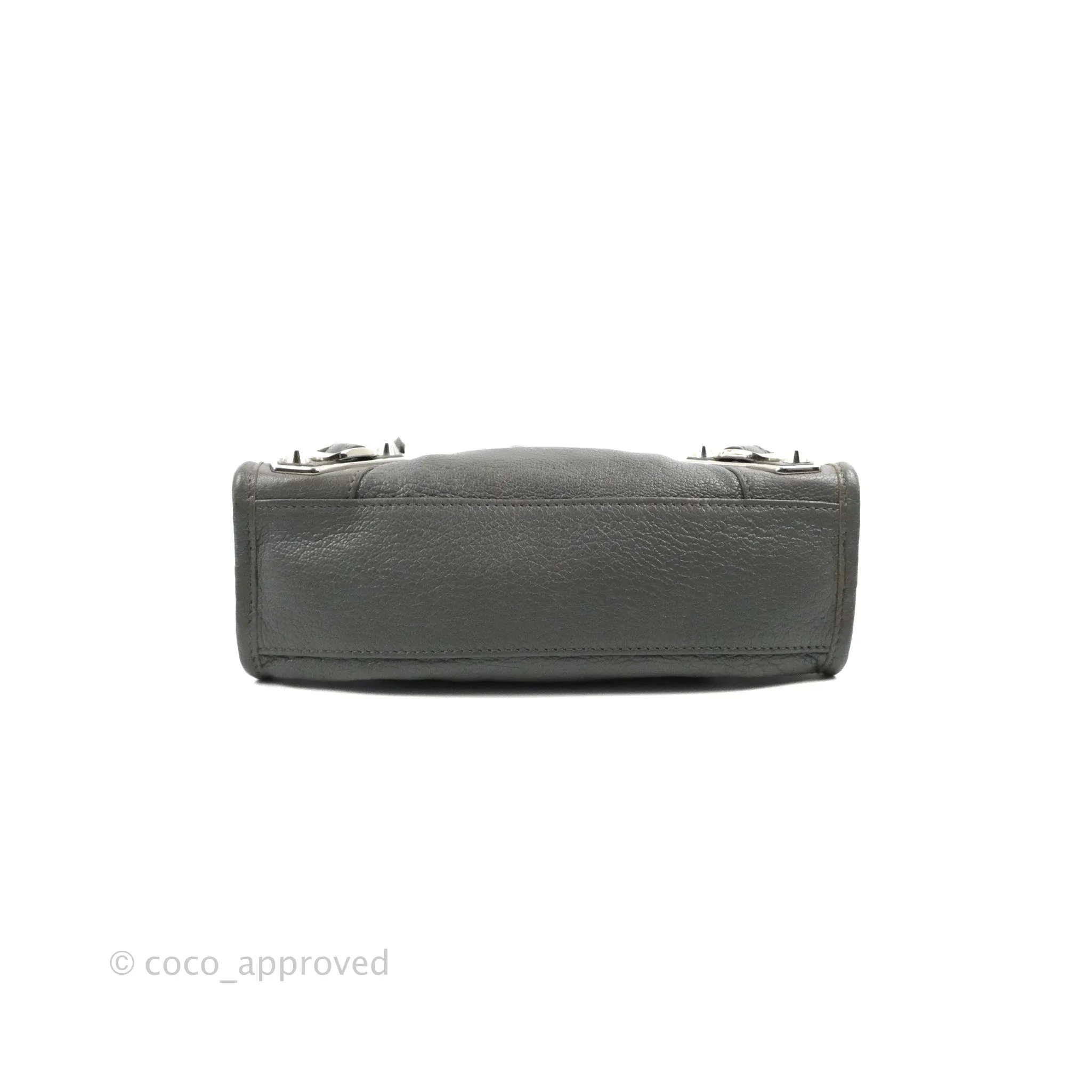 Balenciaga Classic Mini City Bag Grey Aged Calfskin Silver Hardware