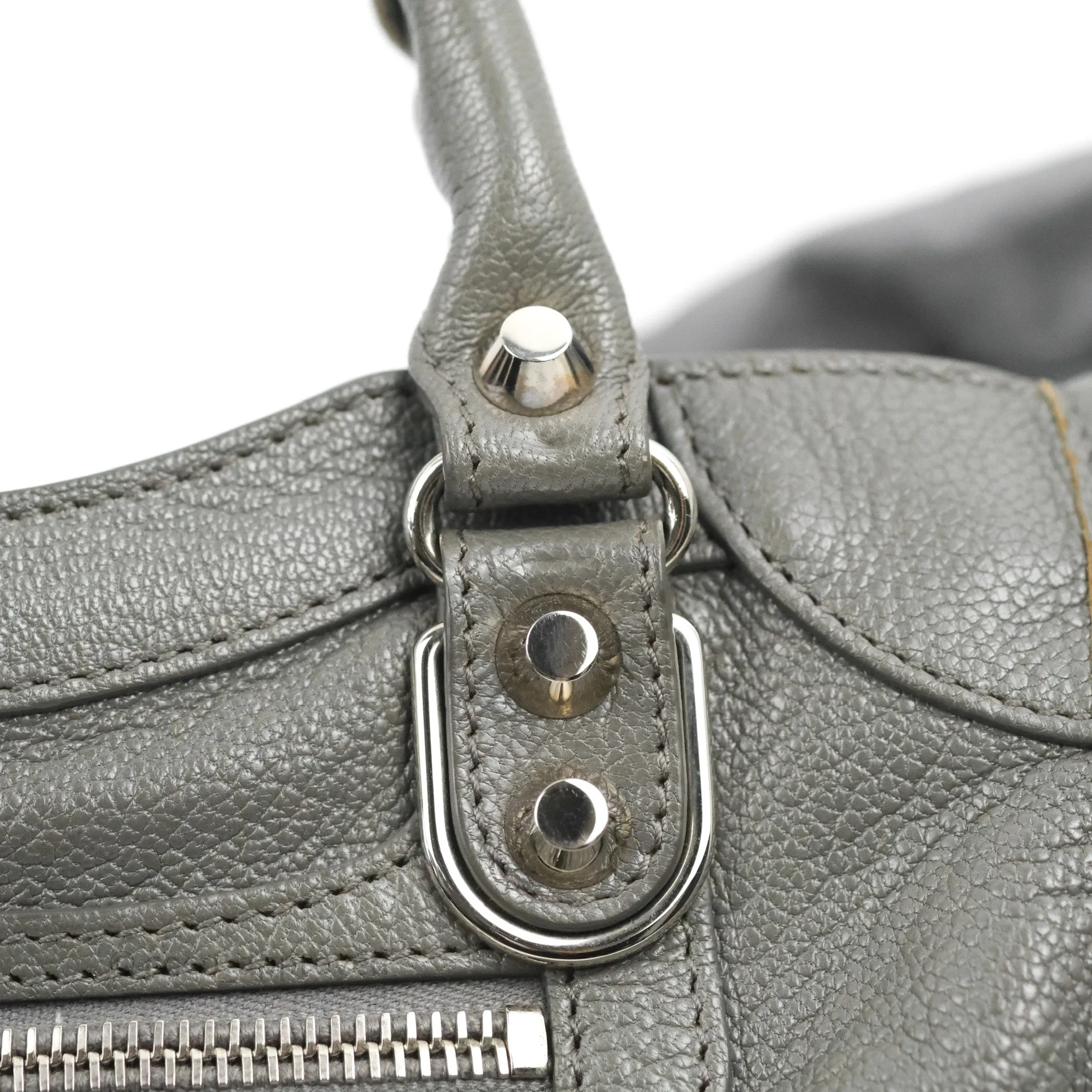 Balenciaga Classic Mini City Bag Grey Aged Calfskin Silver Hardware