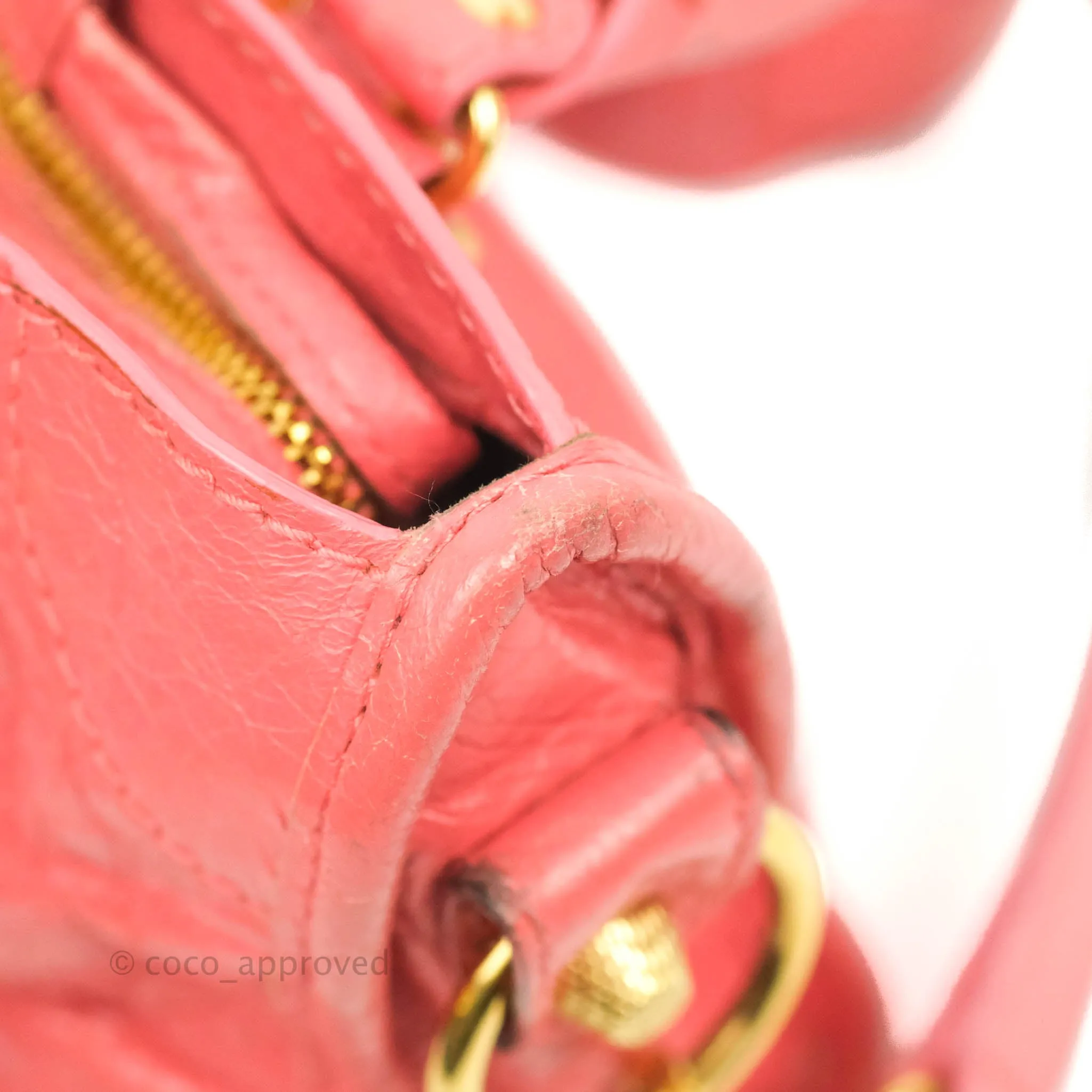 Balenciaga Classic Mini City Bag Pink Aged Calfskin Gold Hardware