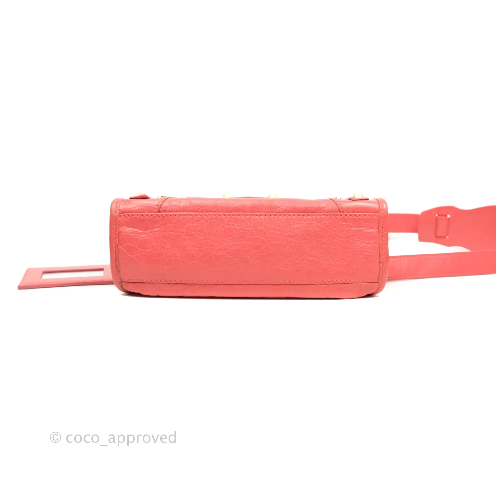 Balenciaga Classic Mini City Bag Pink Aged Calfskin Gold Hardware