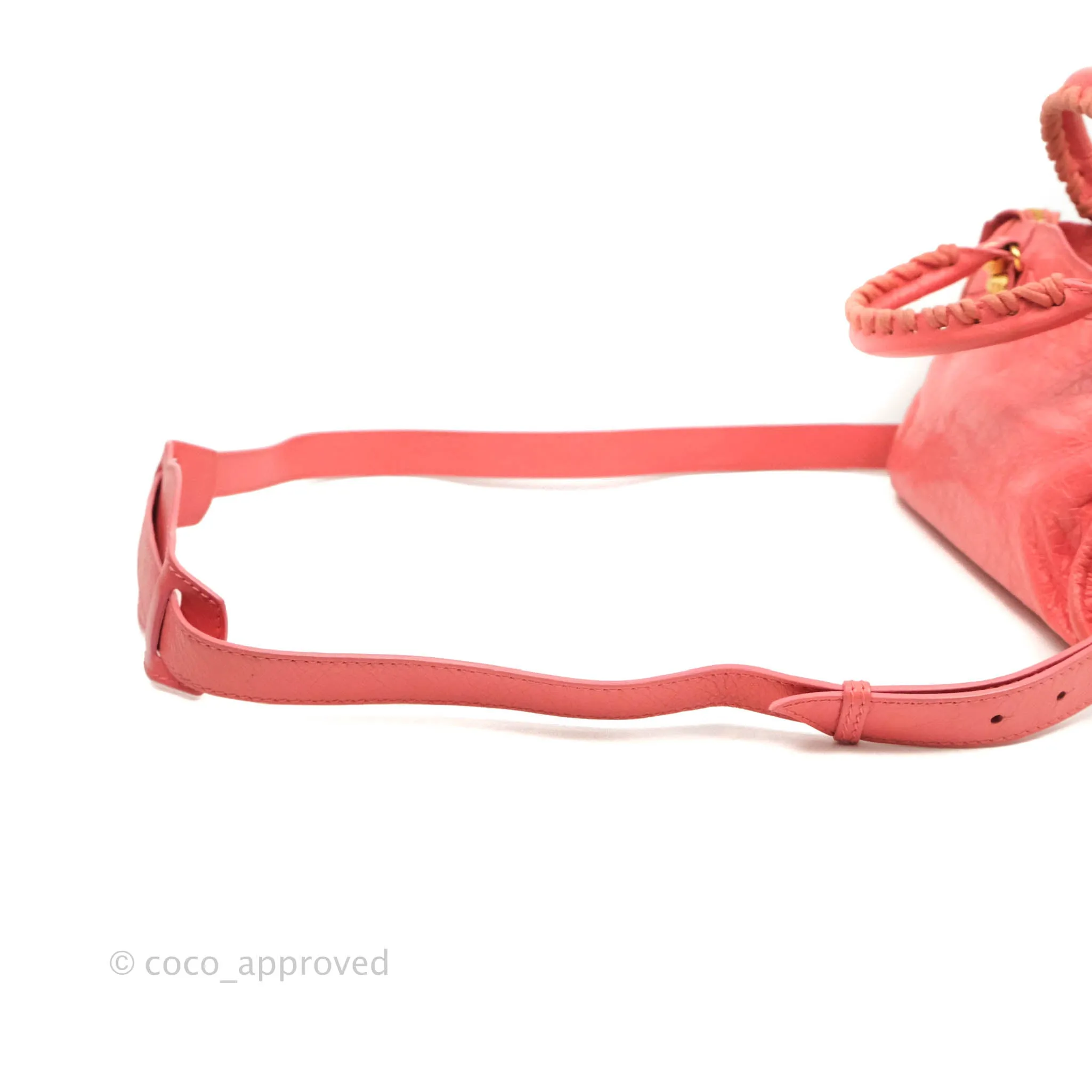 Balenciaga Classic Mini City Bag Pink Aged Calfskin Gold Hardware