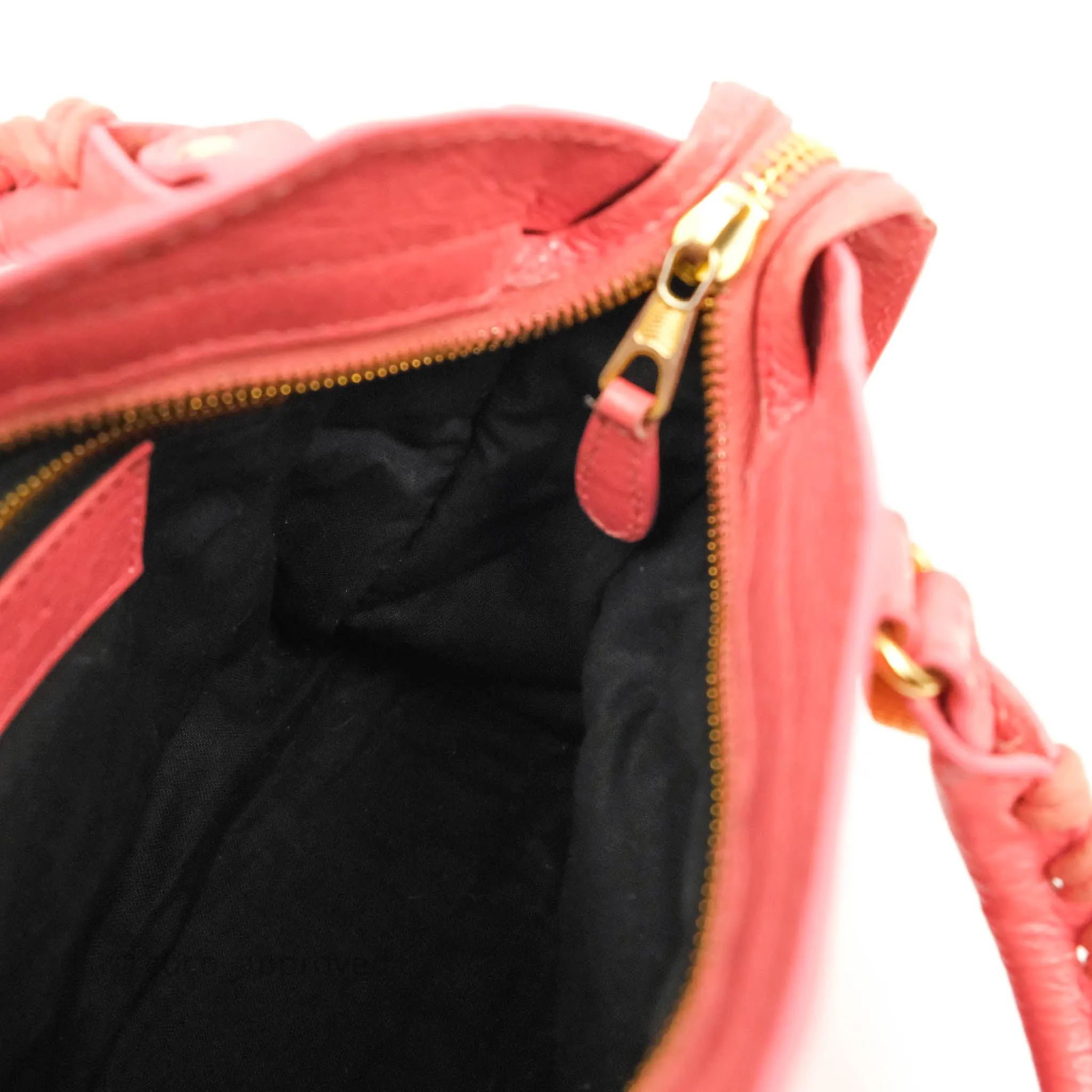 Balenciaga Classic Mini City Bag Pink Aged Calfskin Gold Hardware