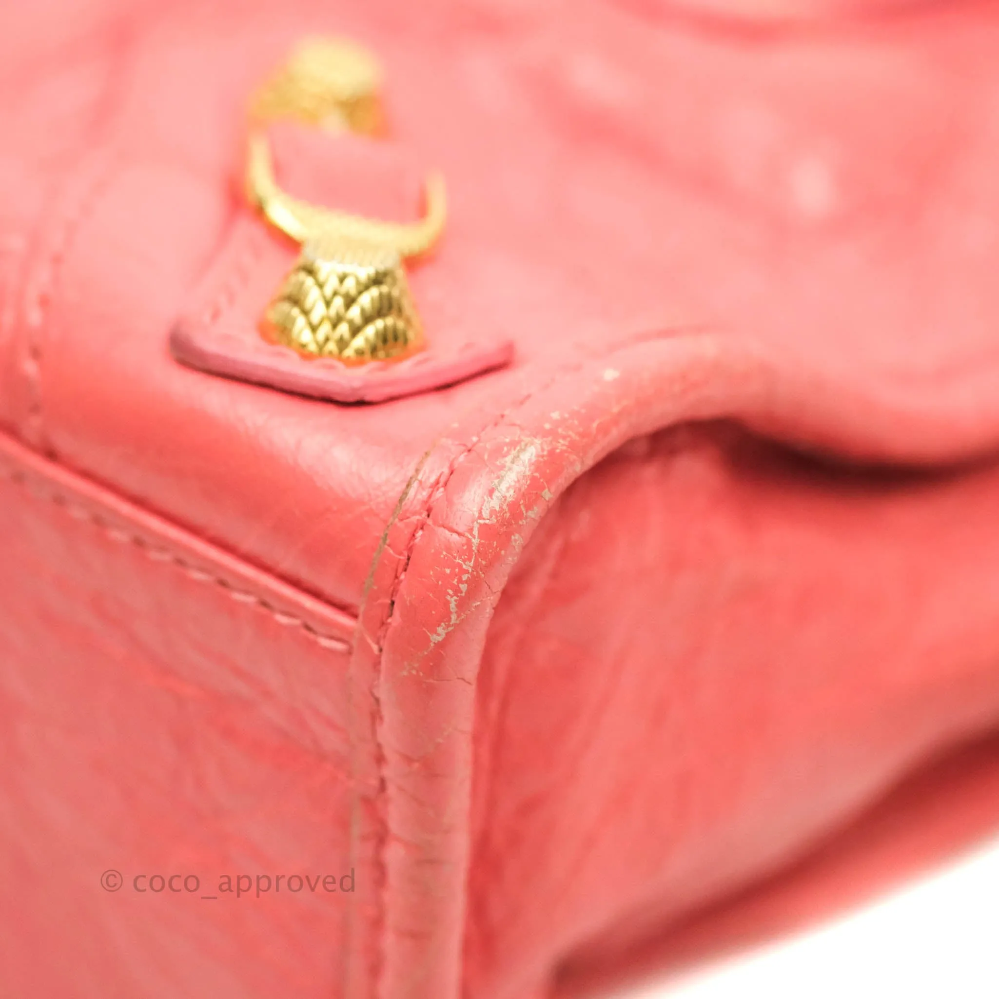 Balenciaga Classic Mini City Bag Pink Aged Calfskin Gold Hardware
