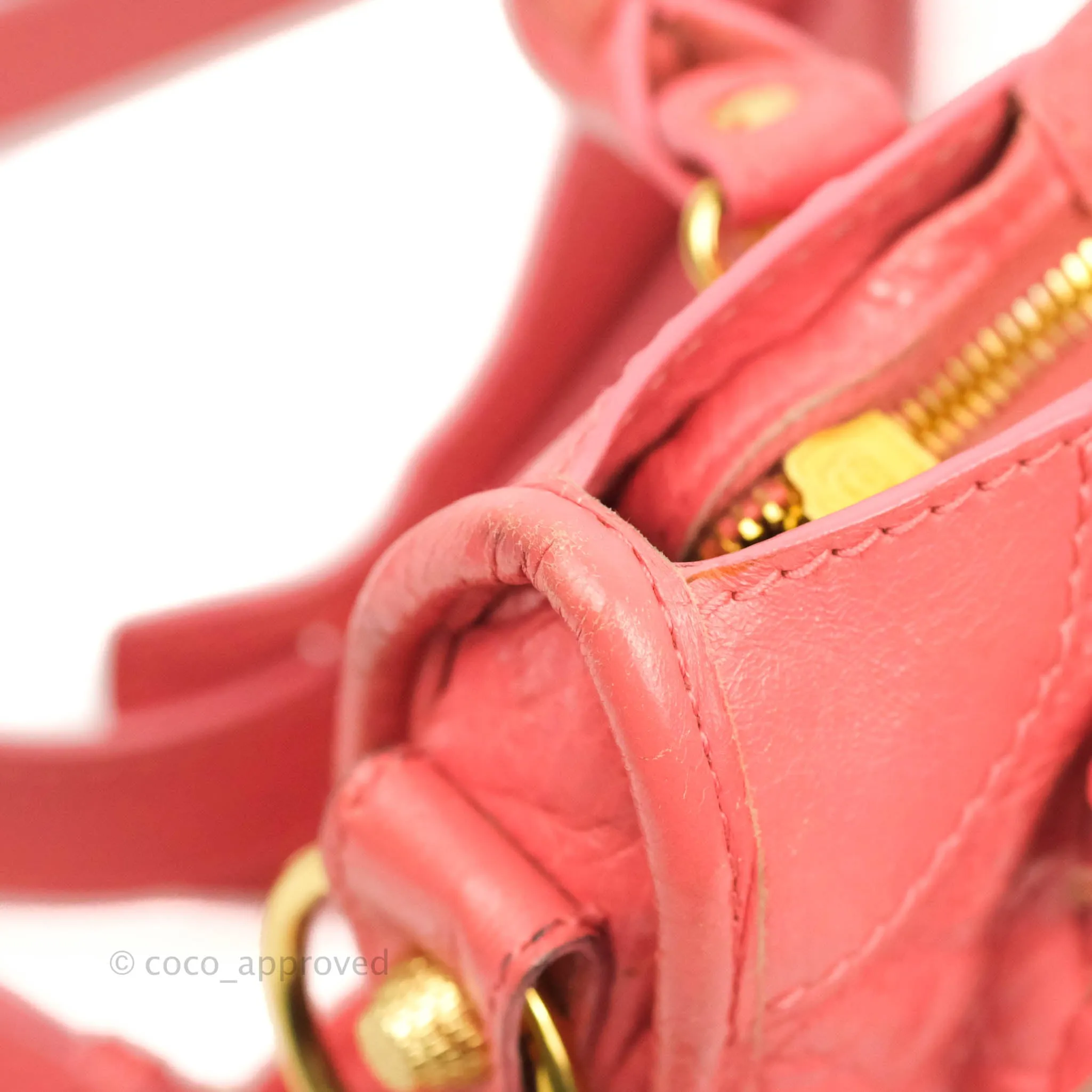 Balenciaga Classic Mini City Bag Pink Aged Calfskin Gold Hardware
