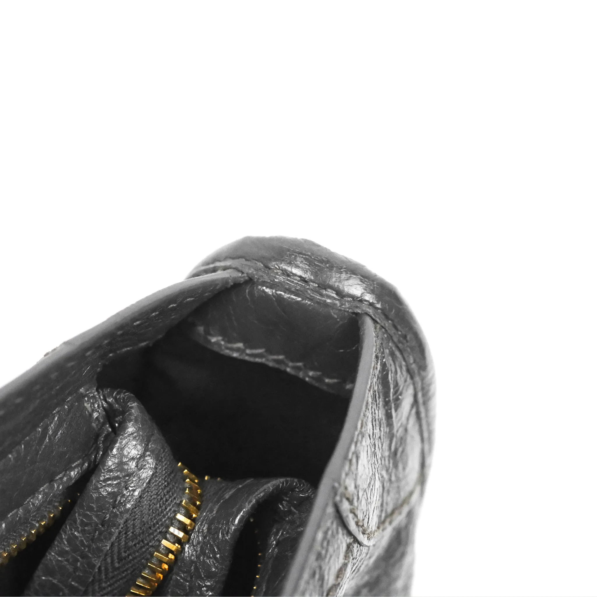 Balenciaga Classic Small City Bag Dark Grey Aged Calfskin Gold Hardware