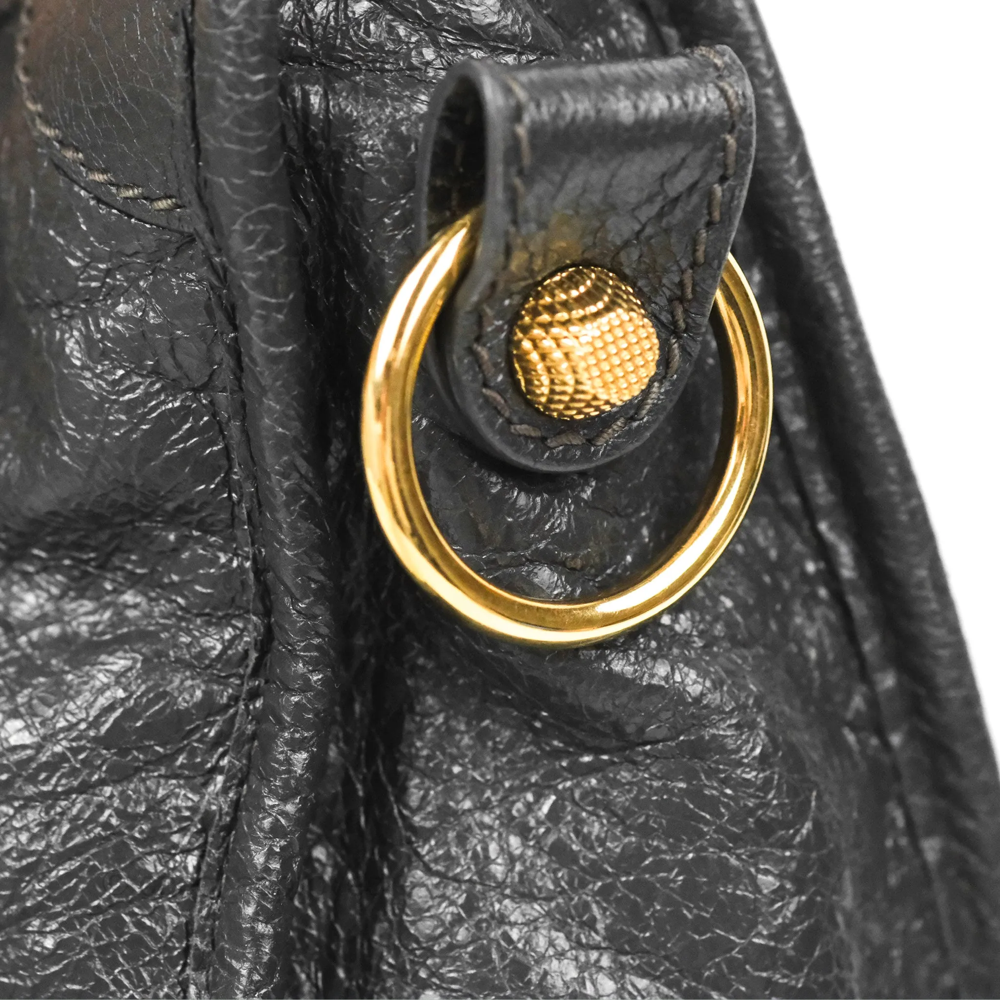 Balenciaga Classic Small City Bag Dark Grey Aged Calfskin Gold Hardware