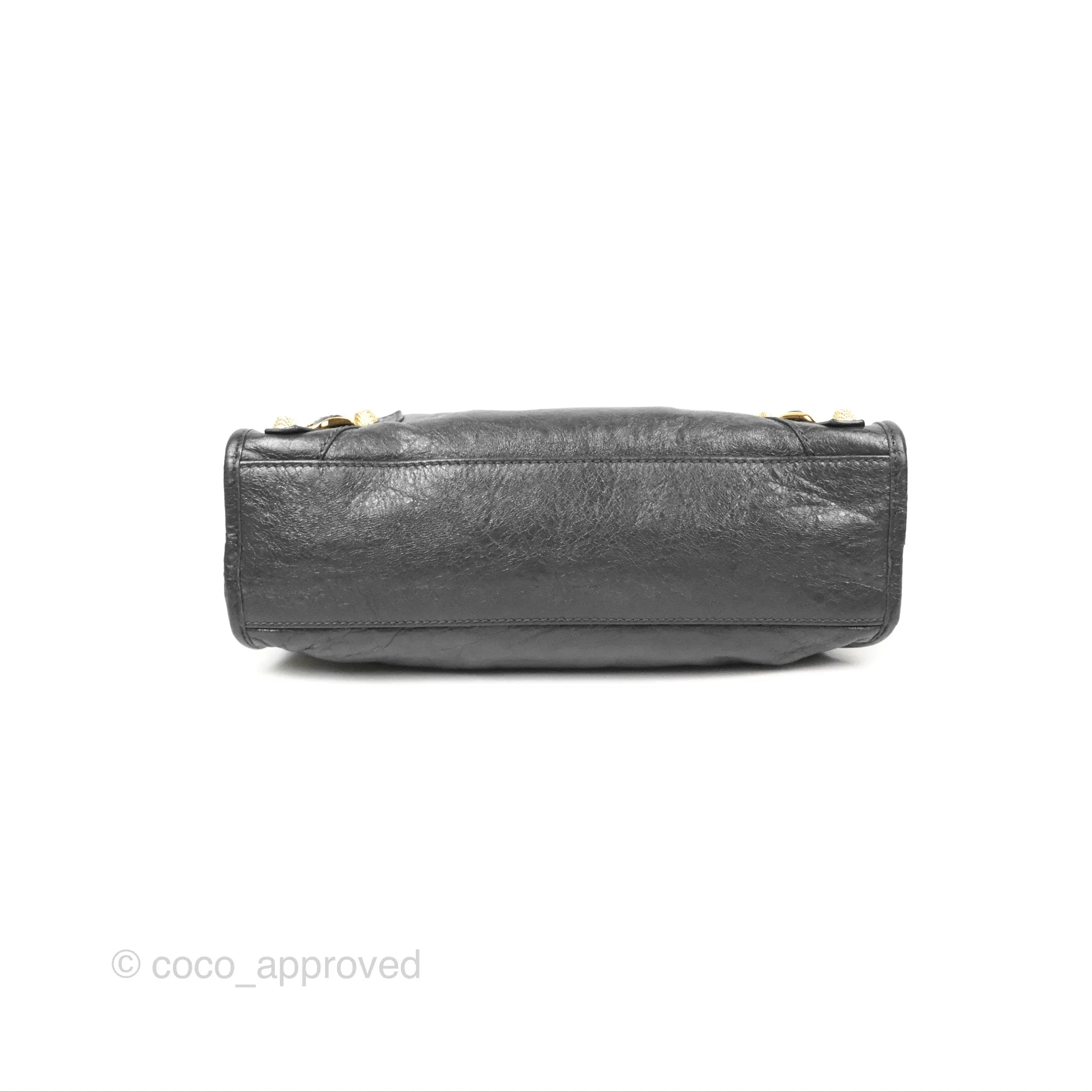 Balenciaga Classic Small City Bag Dark Grey Aged Calfskin Gold Hardware