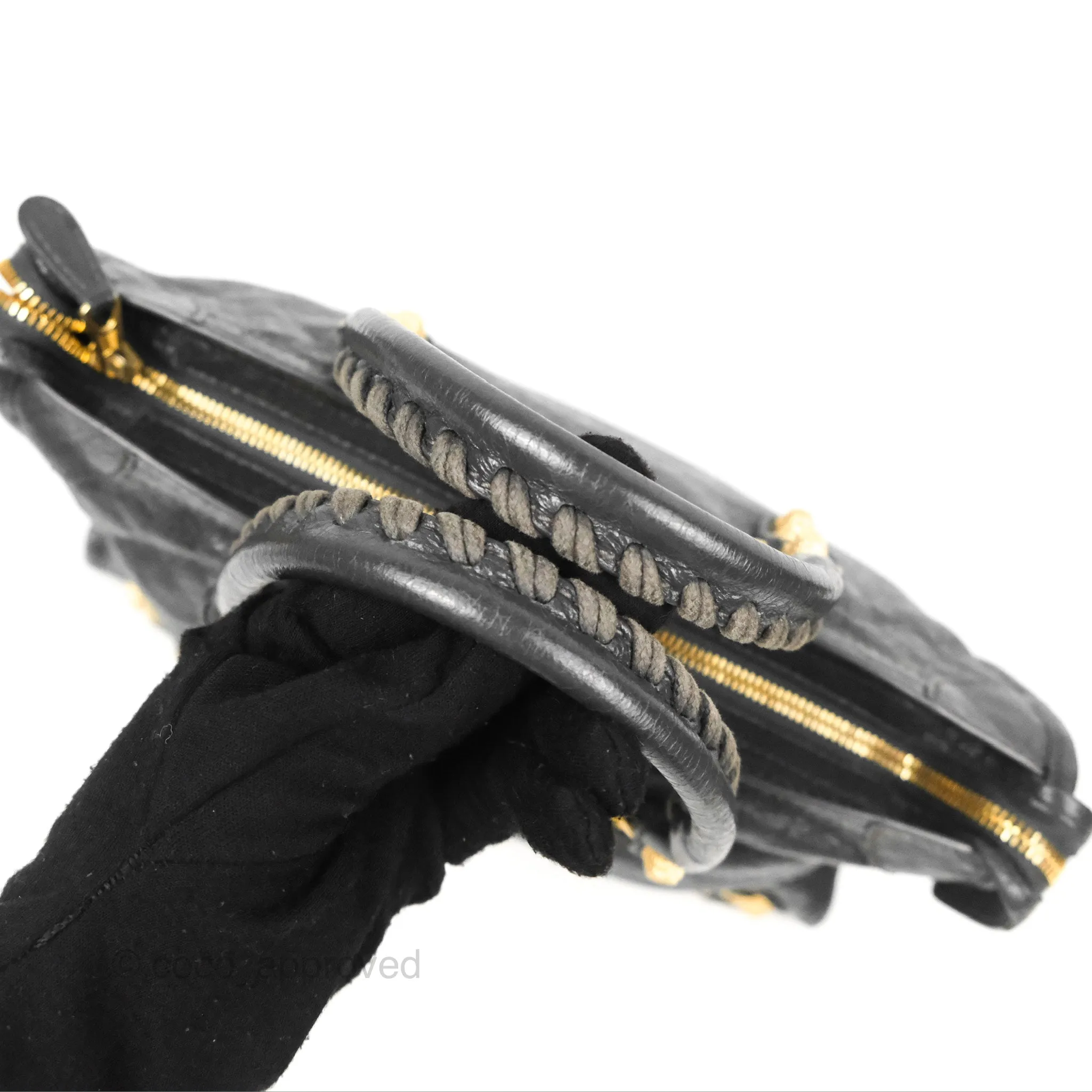 Balenciaga Classic Small City Bag Dark Grey Aged Calfskin Gold Hardware