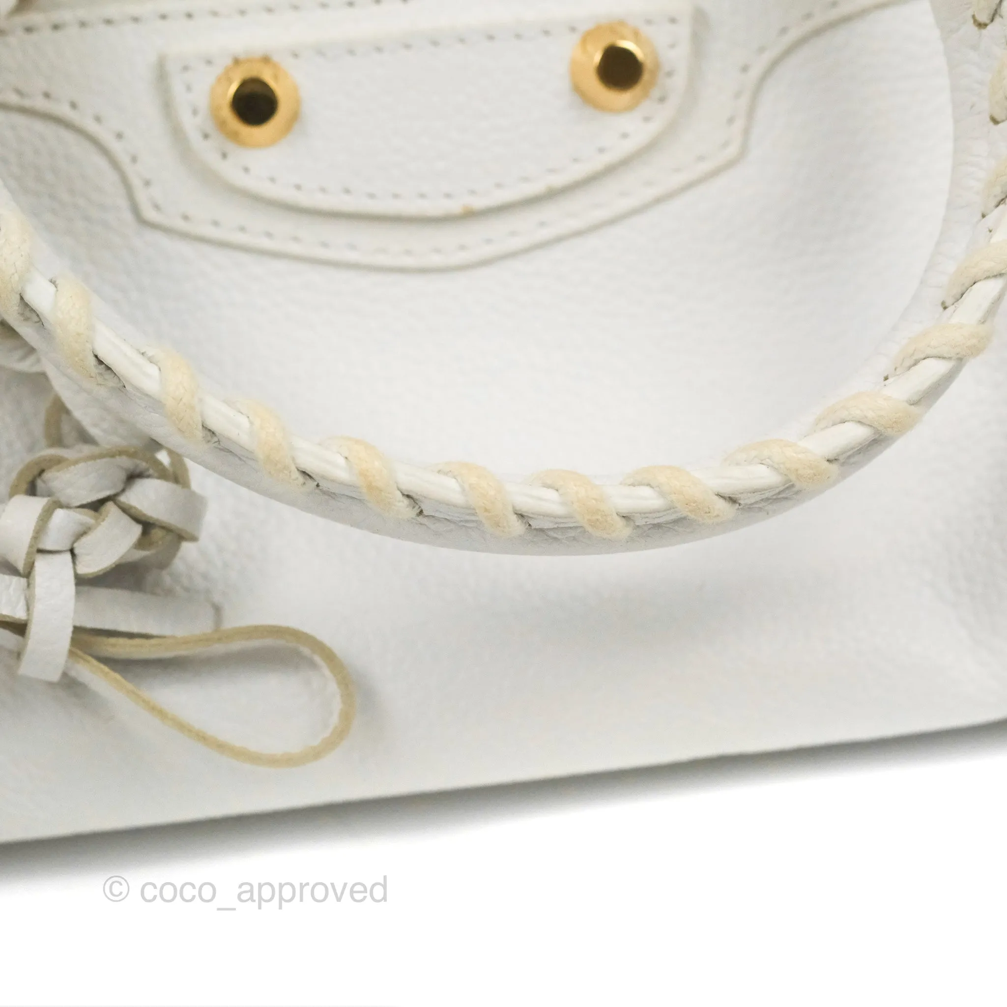 Balenciaga Classic Small City Bag White Aged Calfskin Gold Hardware