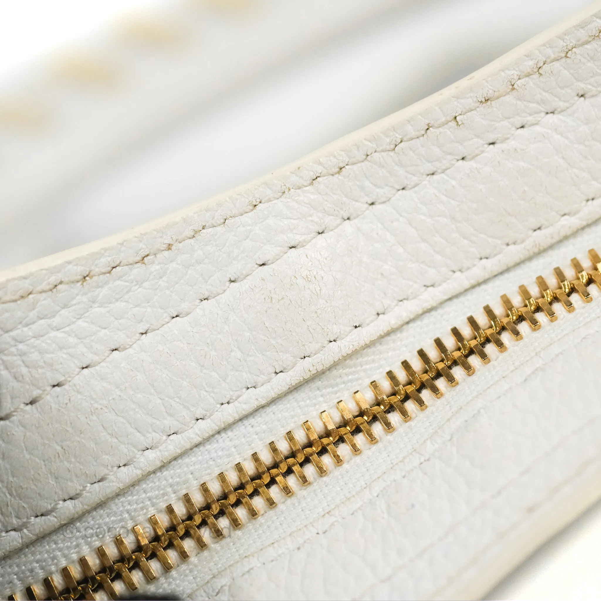 Balenciaga Classic Small City Bag White Aged Calfskin Gold Hardware
