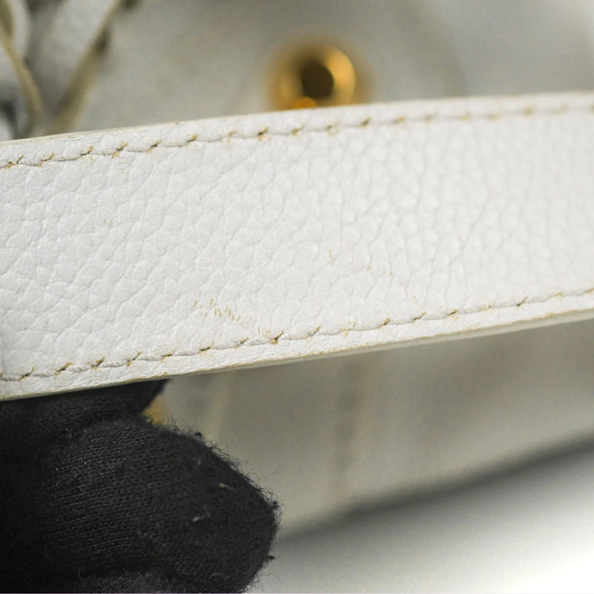 Balenciaga Classic Small City Bag White Aged Calfskin Gold Hardware