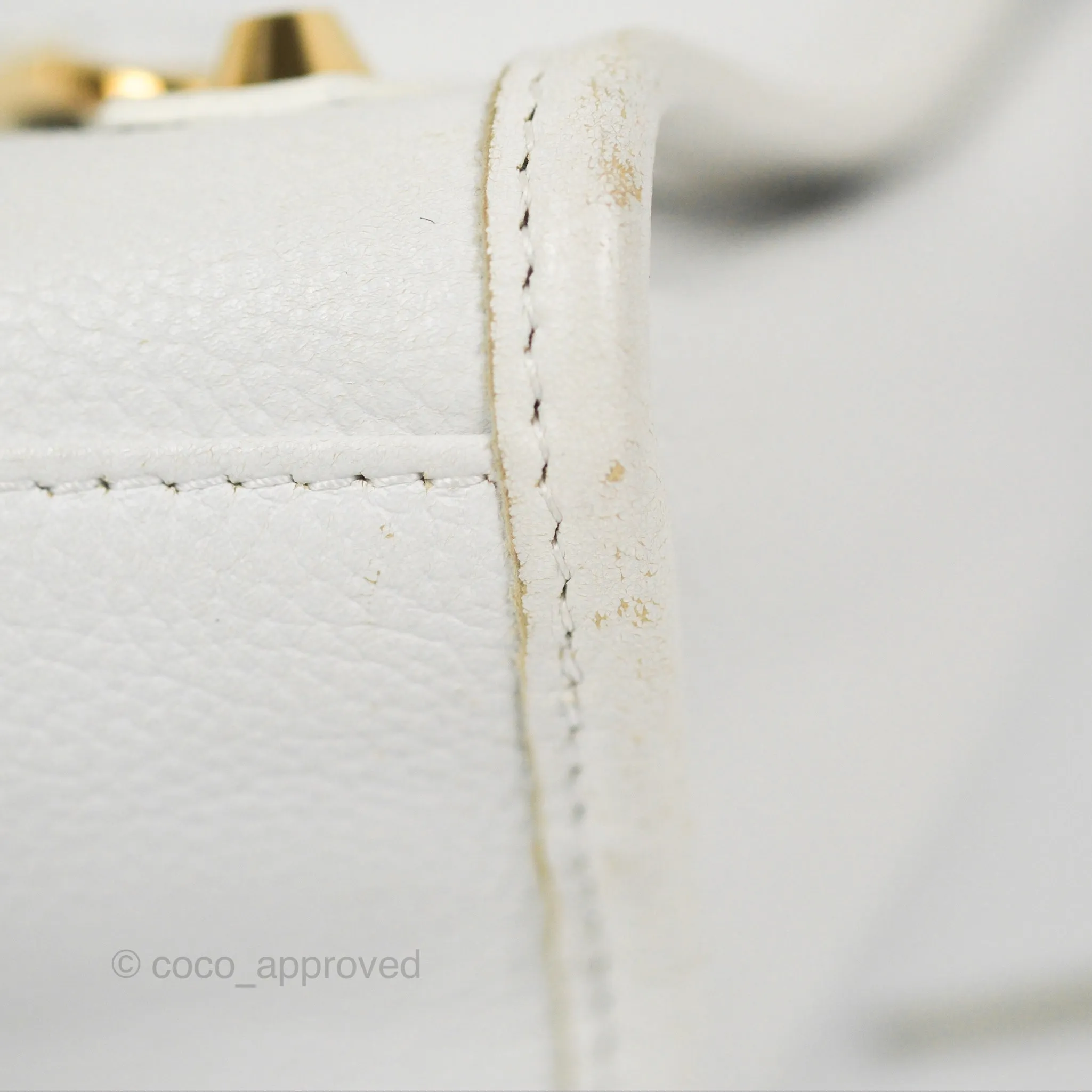 Balenciaga Classic Small City Bag White Aged Calfskin Gold Hardware
