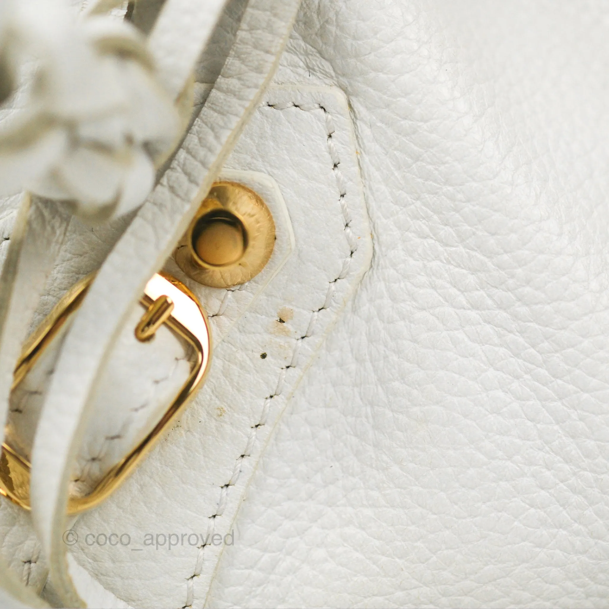Balenciaga Classic Small City Bag White Aged Calfskin Gold Hardware