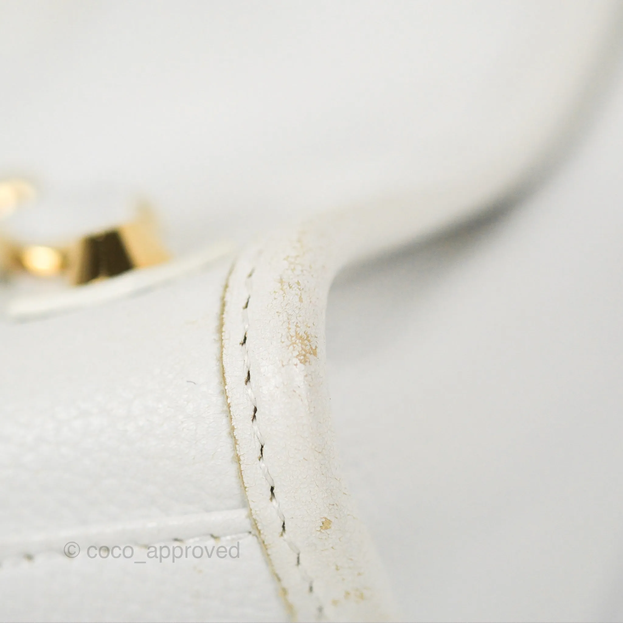 Balenciaga Classic Small City Bag White Aged Calfskin Gold Hardware