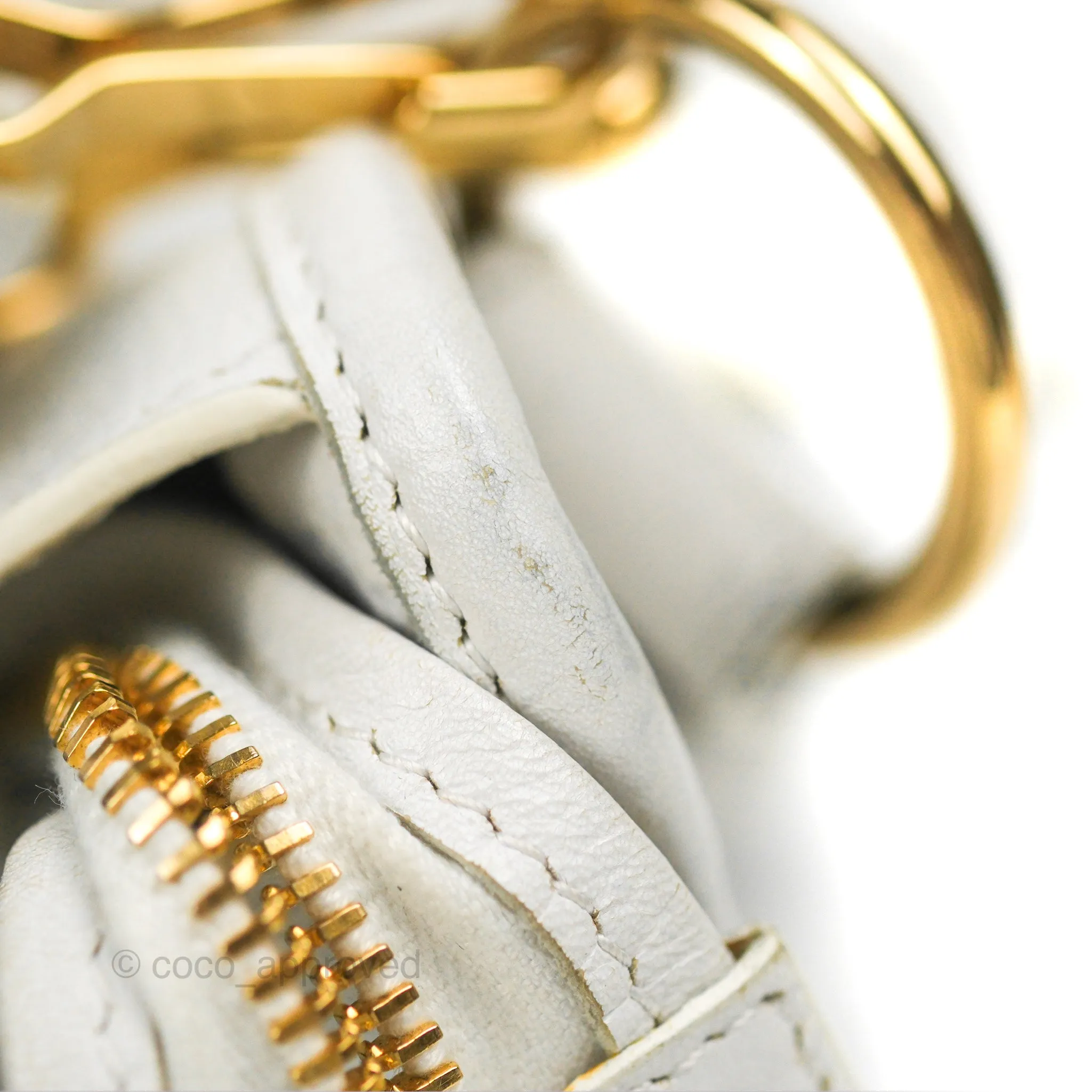Balenciaga Classic Small City Bag White Aged Calfskin Gold Hardware