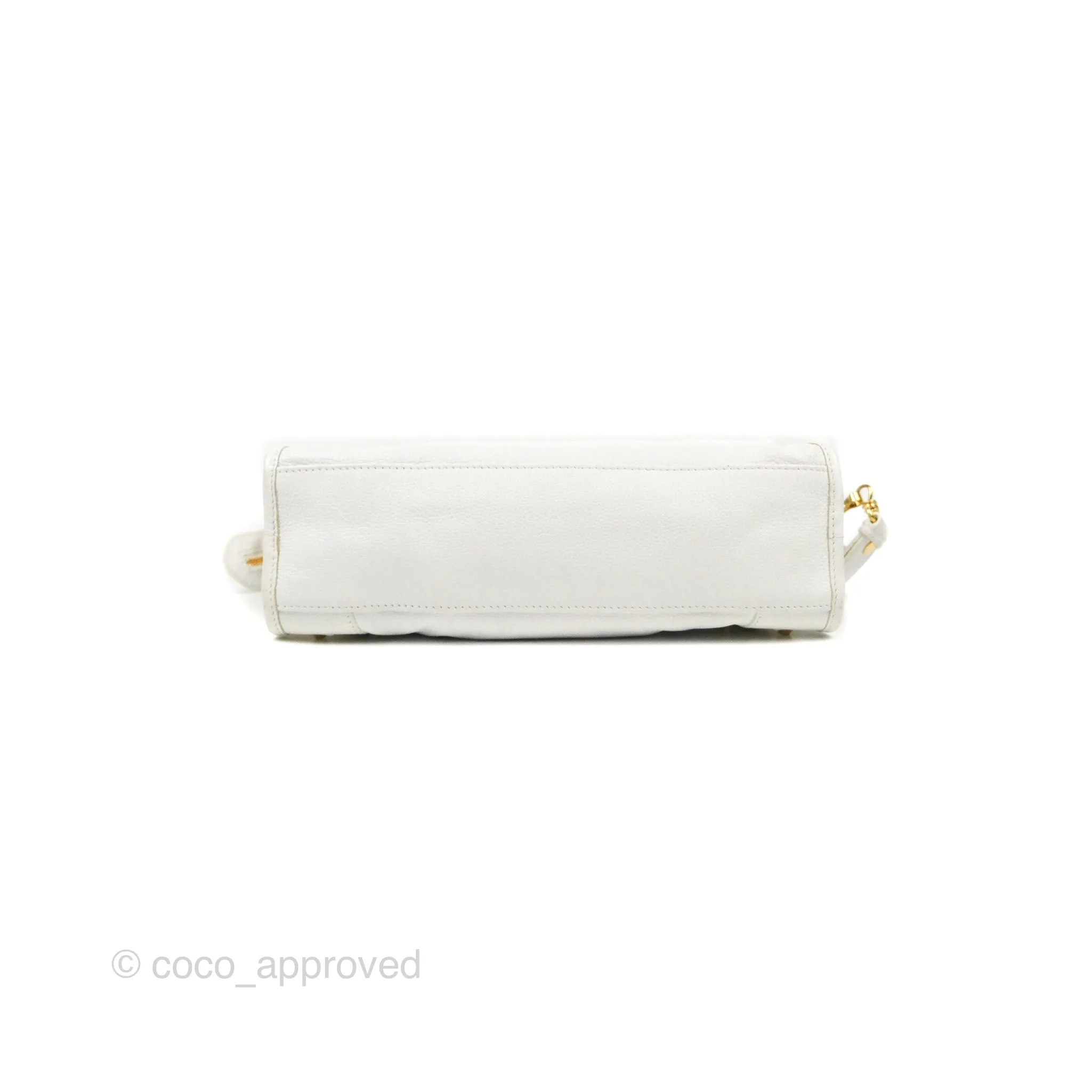Balenciaga Classic Small City Bag White Aged Calfskin Gold Hardware