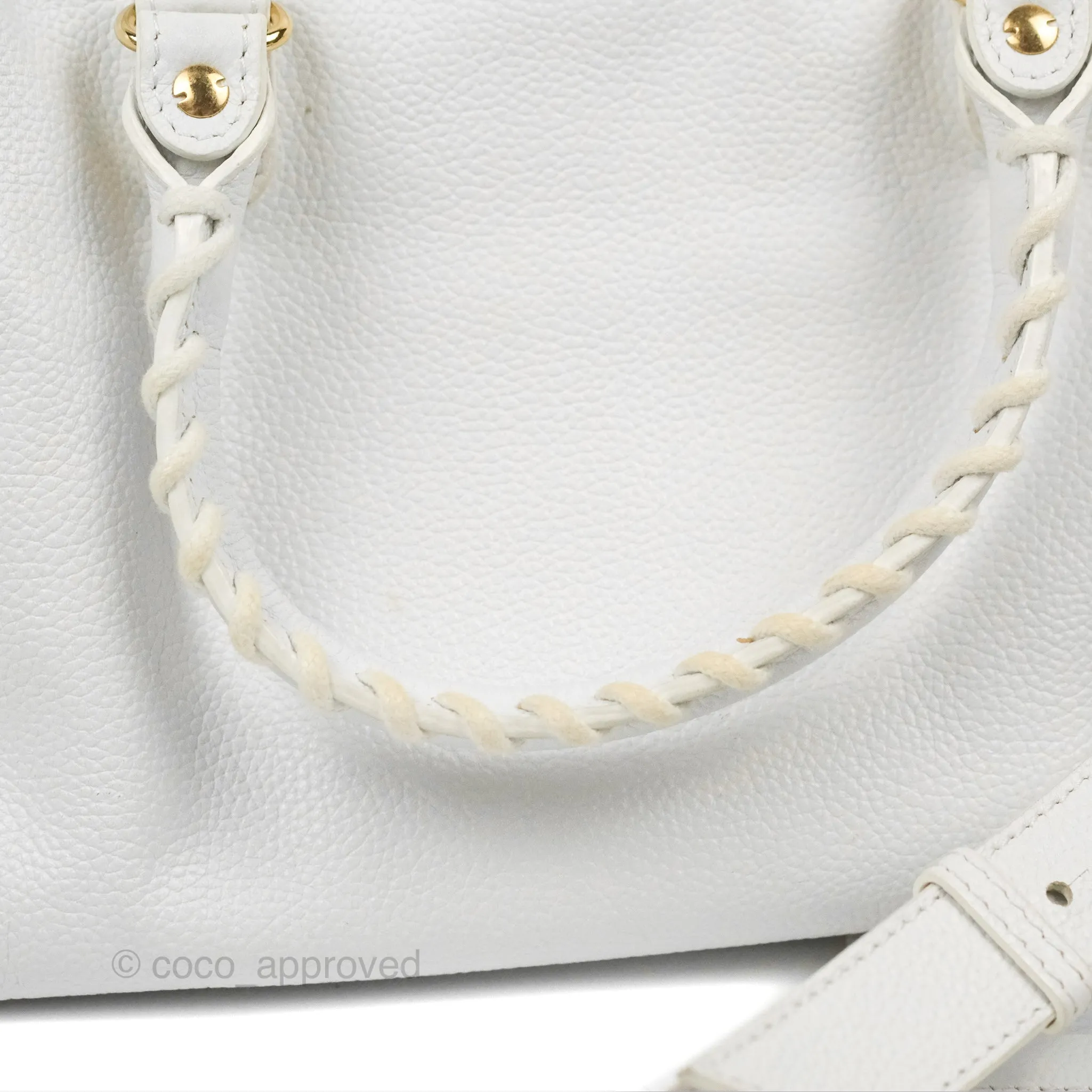 Balenciaga Classic Small City Bag White Aged Calfskin Gold Hardware