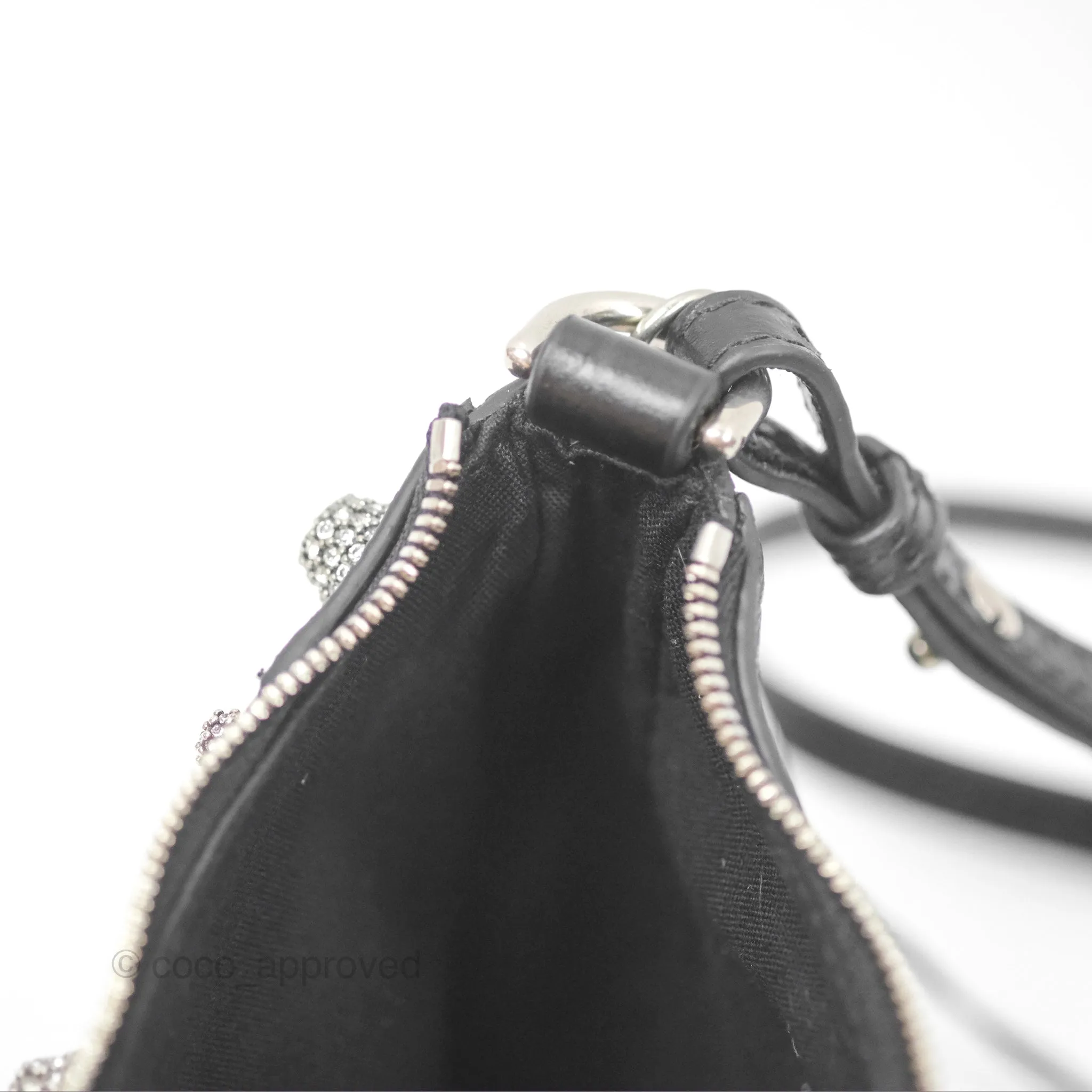 Balenciaga Le Cagole Mini Bag With Chain Black Crocodile Embossed Calfskin Aged Silver Hardware