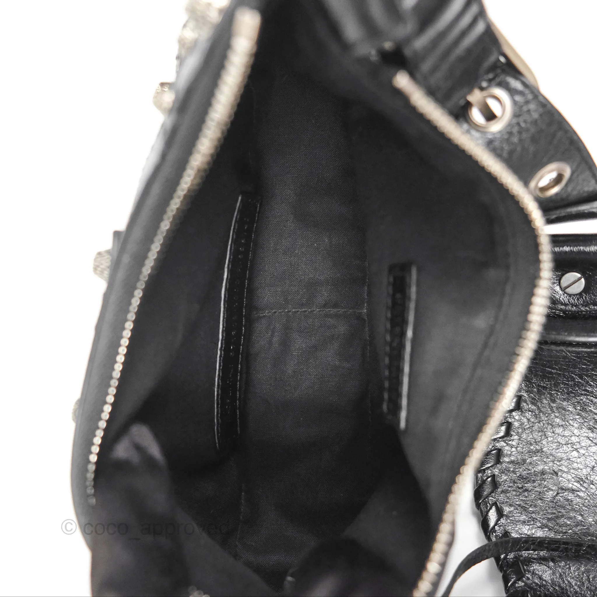 Balenciaga Le Cagole Shoulder Bag Black Aged Calfskin Silver Hardware