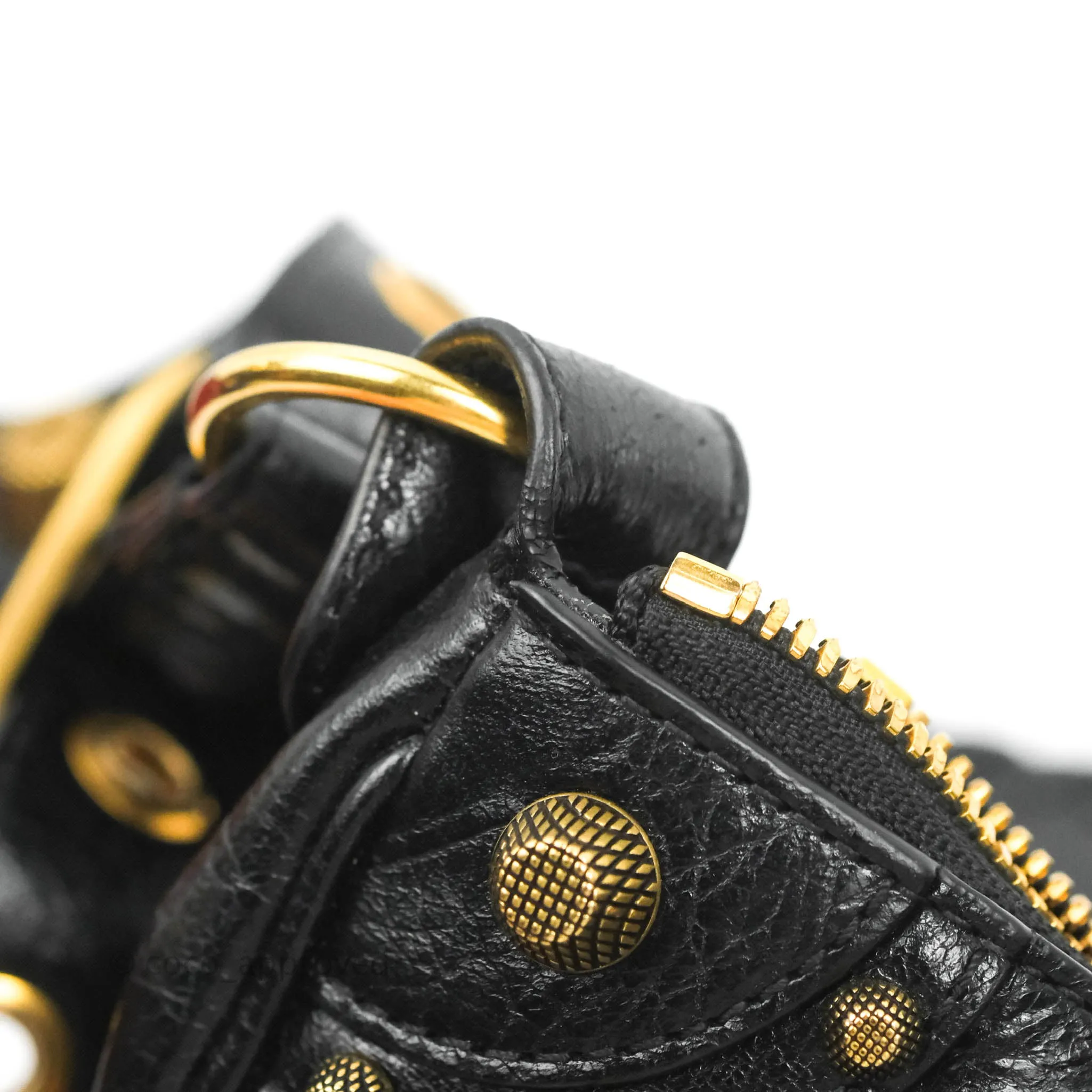 Balenciaga Le Cagole Shoulder Bag Black Calfskin Gold Hardware