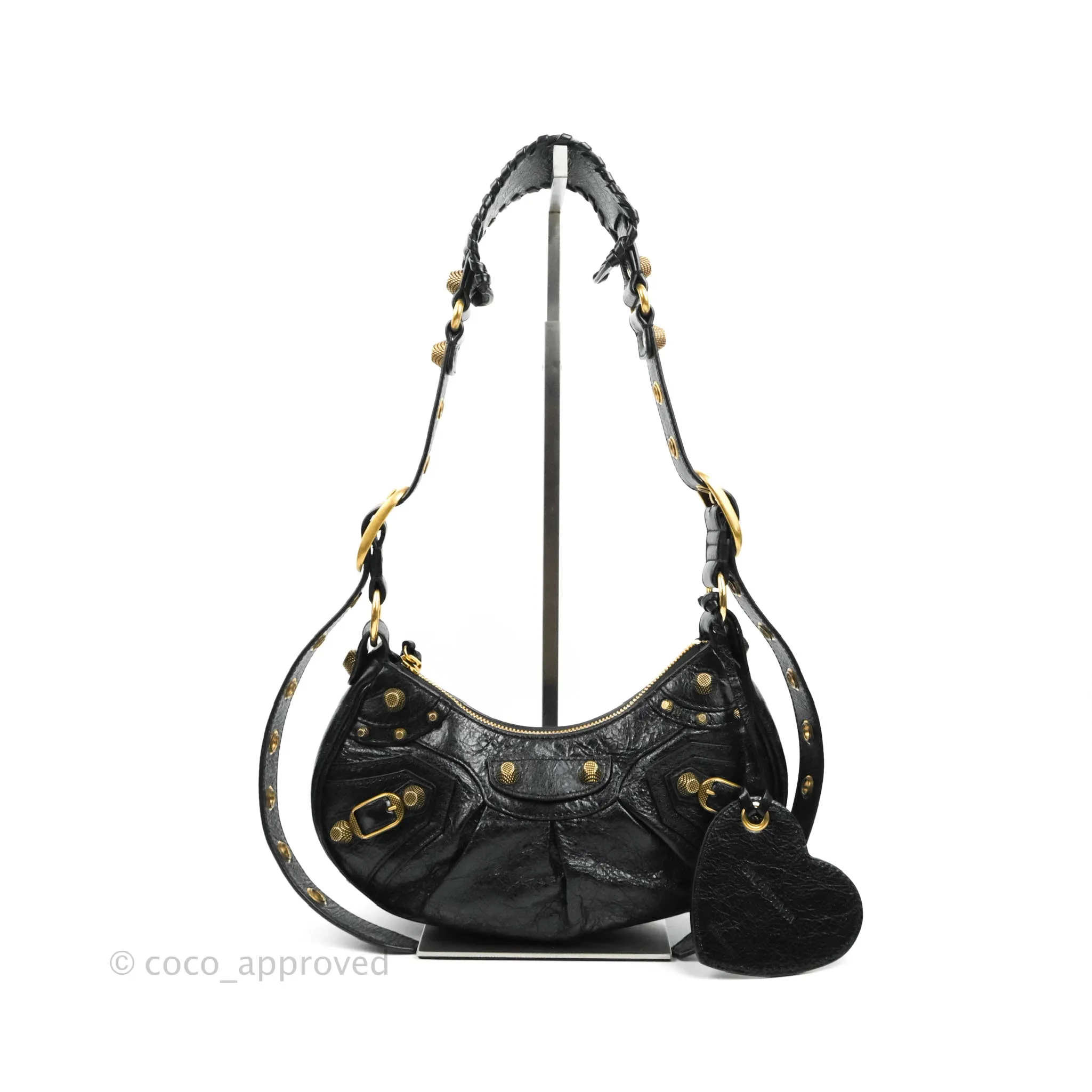 Balenciaga Le Cagole Shoulder Bag Black Calfskin Gold Hardware