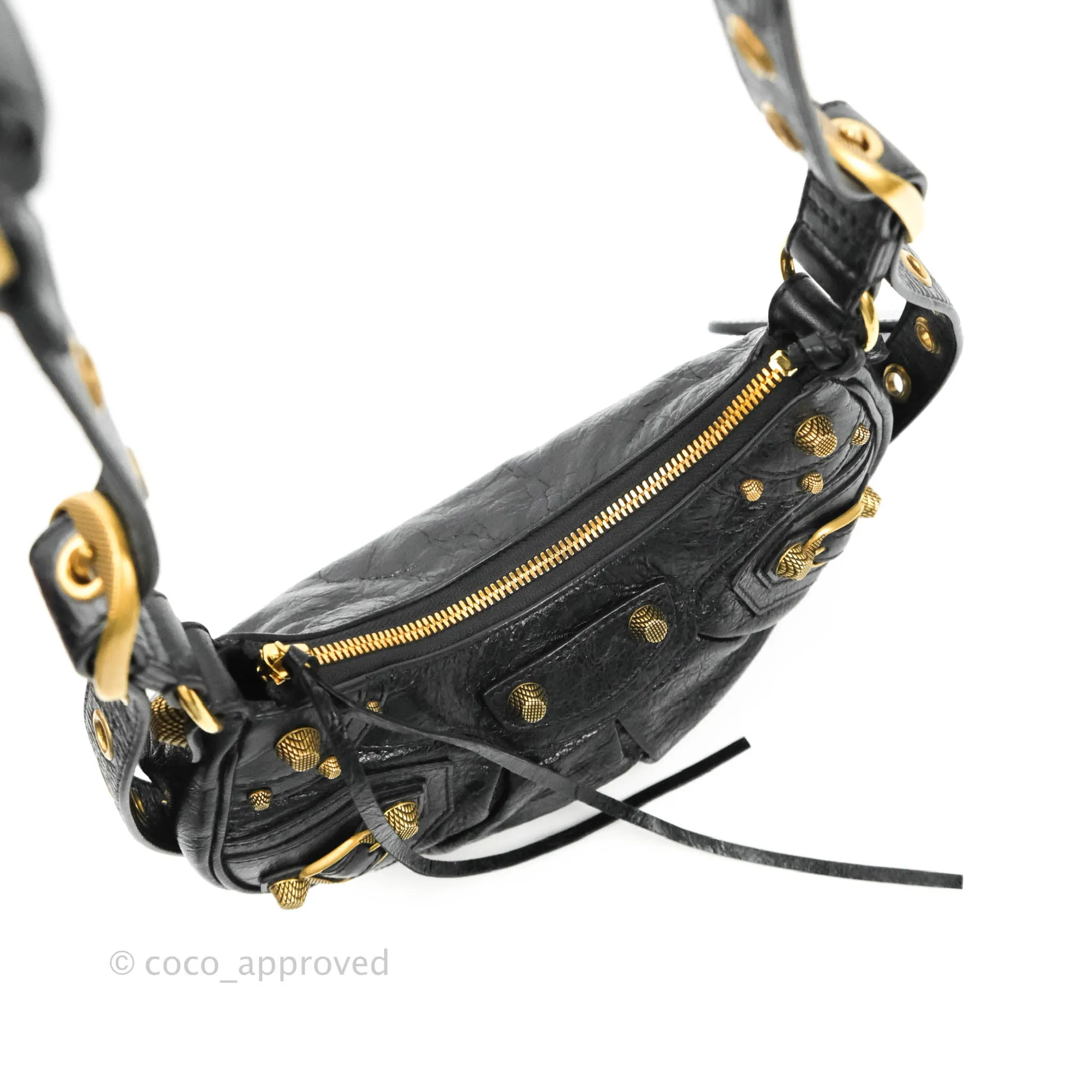 Balenciaga Le Cagole Shoulder Bag Black Calfskin Gold Hardware
