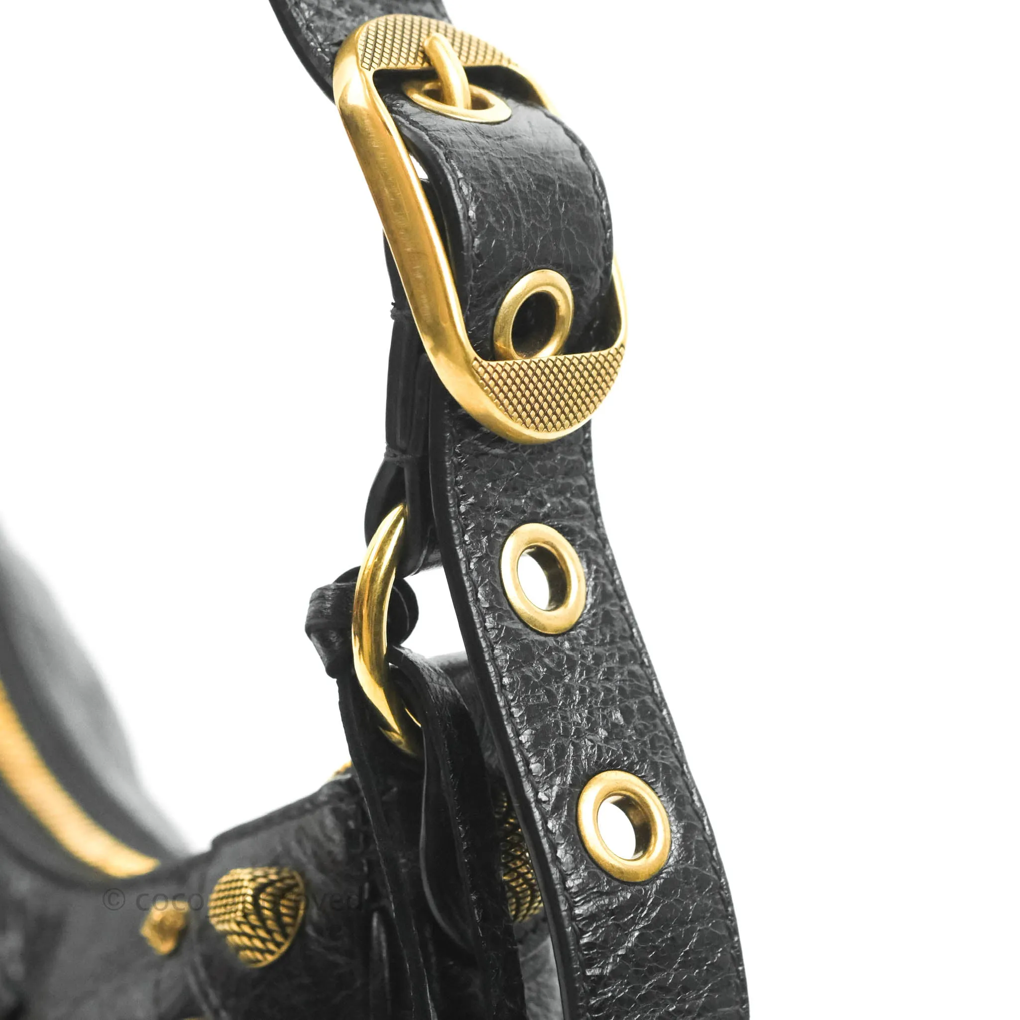 Balenciaga Le Cagole Shoulder Bag Black Calfskin Gold Hardware
