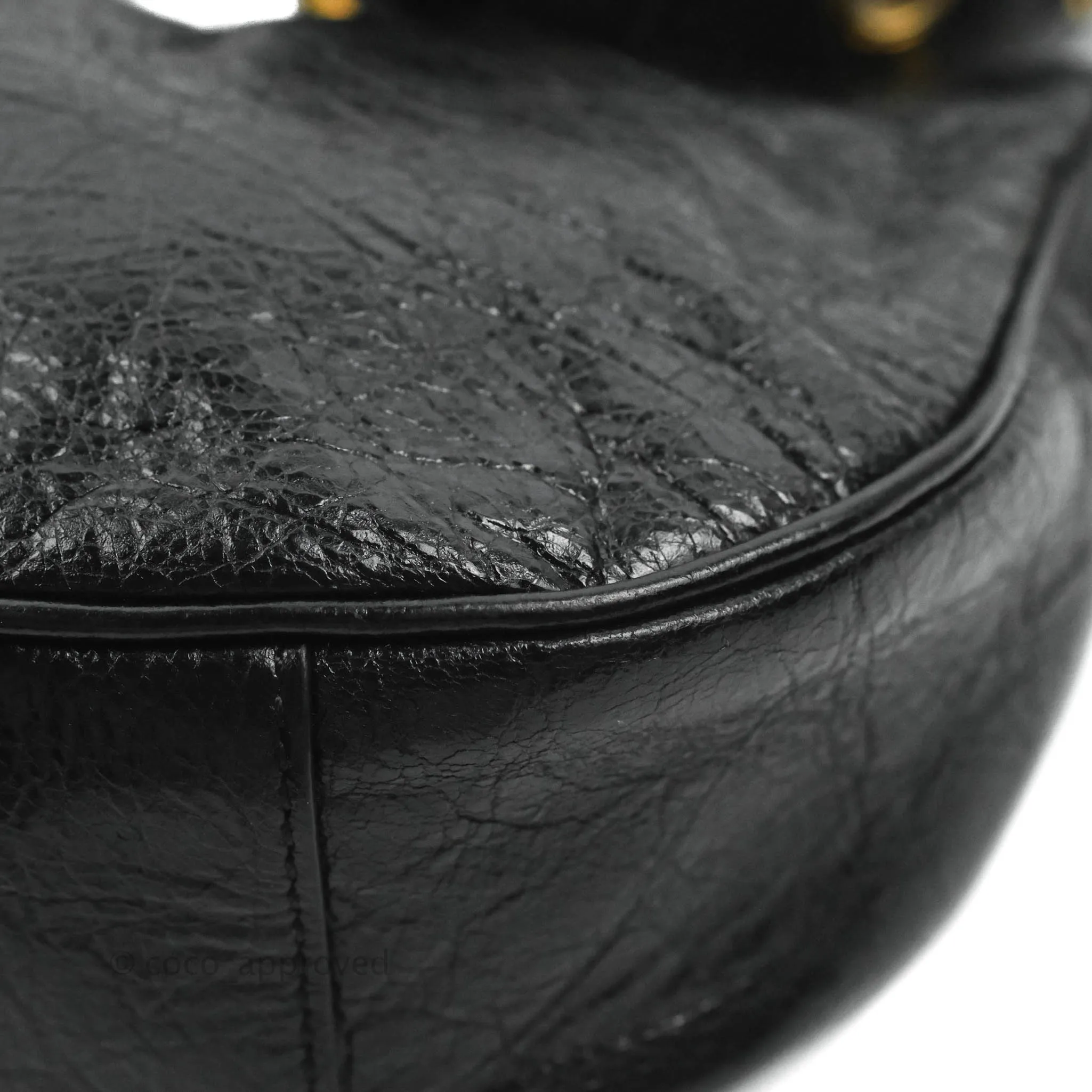 Balenciaga Le Cagole Shoulder Bag Black Calfskin Gold Hardware