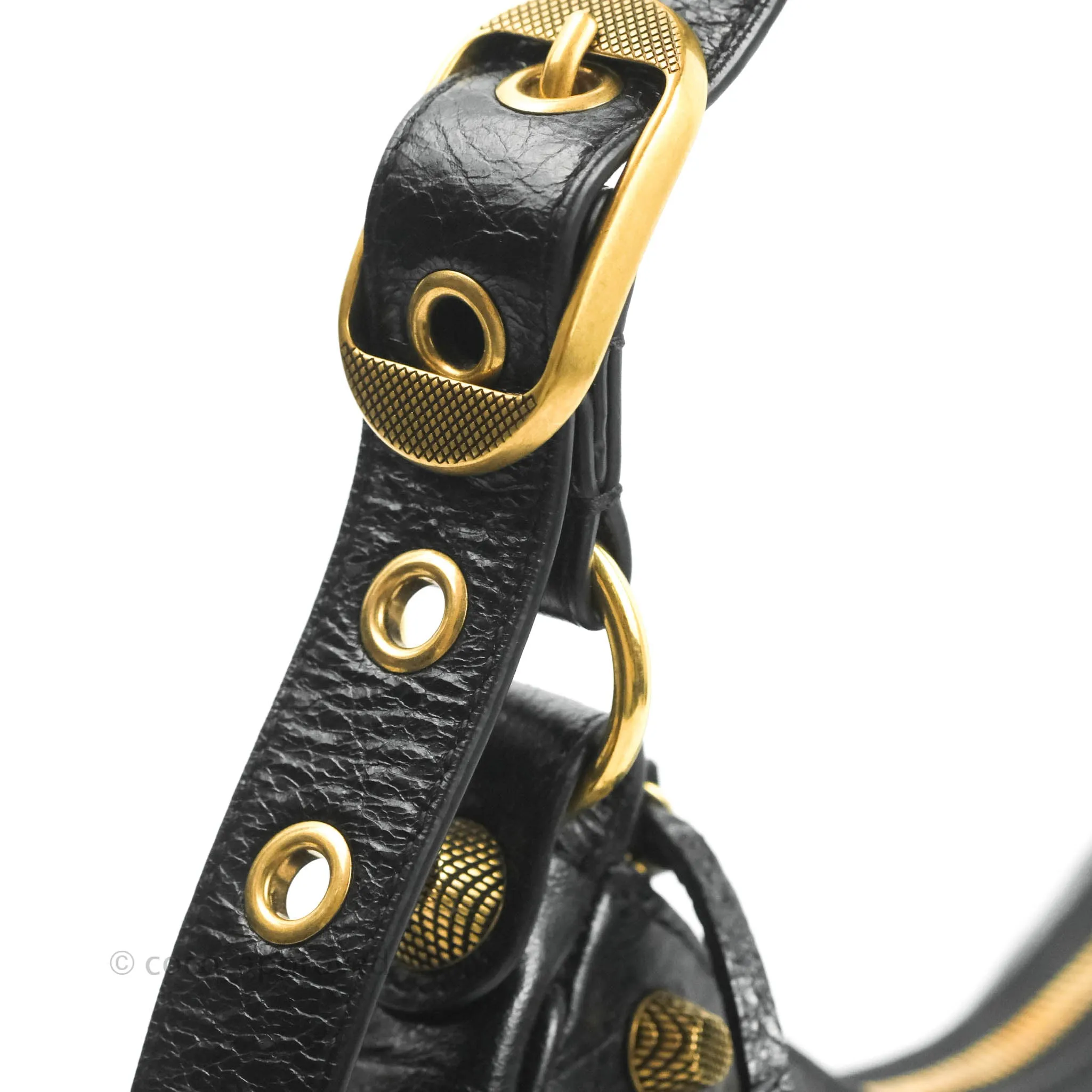 Balenciaga Le Cagole Shoulder Bag Black Calfskin Gold Hardware