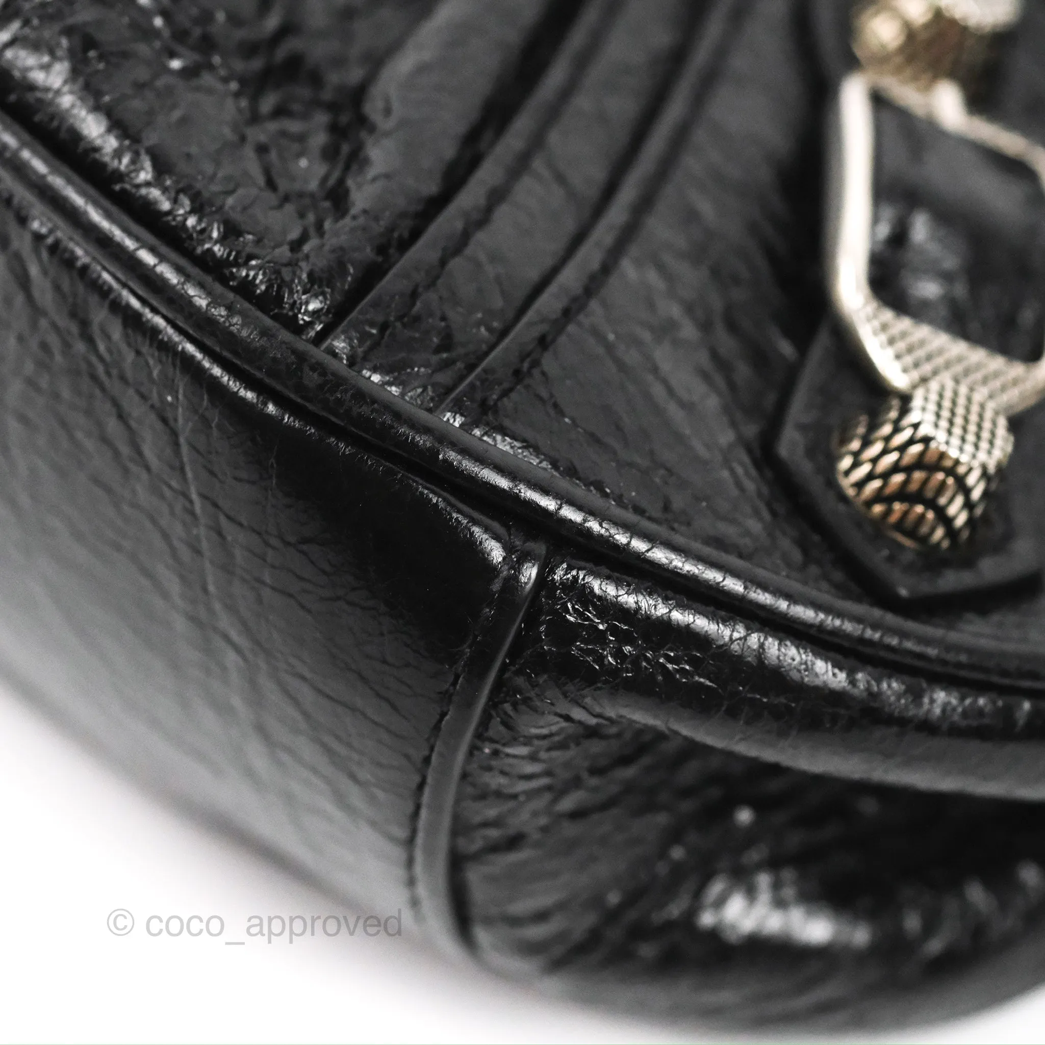 Balenciaga Le Cagole Shoulder Bag Black Calfskin Silver Hardware